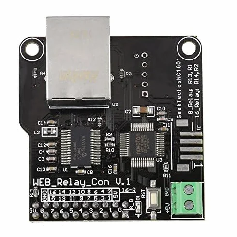 Keenso Ethernet 16-kanałowy moduł przekaźnika - Lan Wan Network Webserver moduł sterujący z portem RJ45 + NC1601, Default