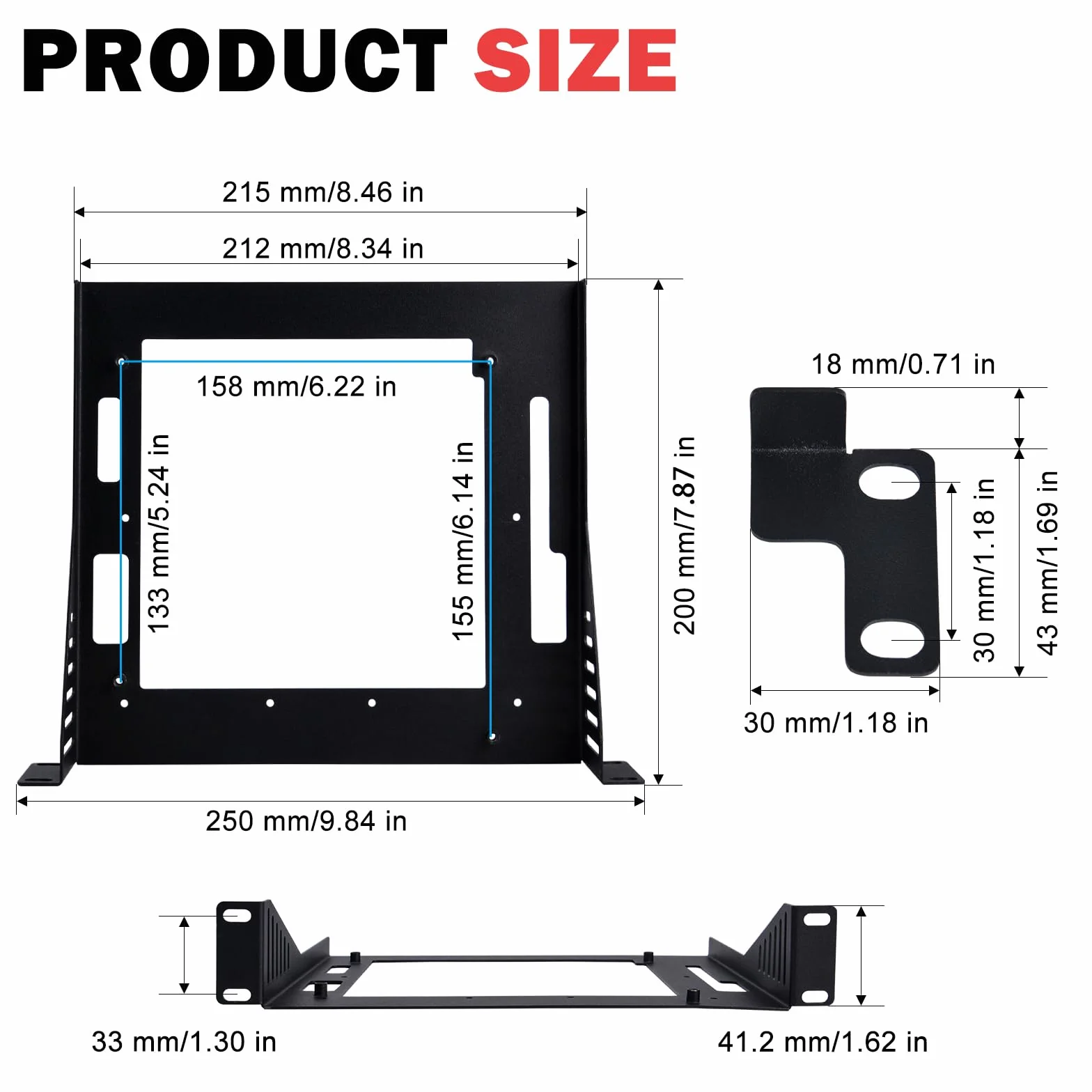 GeeekPi DeskPi RackMate Akcesoria Mini ITX Shelf 10-calowa półka 1U do montażu na stałe we wszystkich standardowych 10-calowych stojakach i szafach sieciowych, tacę można wyposażyć w DeskPi Super6C