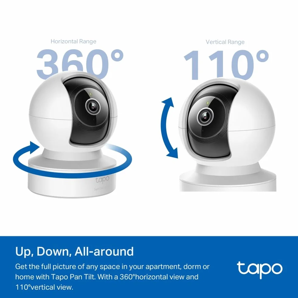 Tapo C232 kamera monitorująca Wi-Fi 360°, Ethernet/WLAN, 3K 5 MP, śledzenie ruchu, widoczność w nocy, dwukierunkowe audio, kompatybilna z Alexa i Google Assistant, karta micro SD do 512 GB