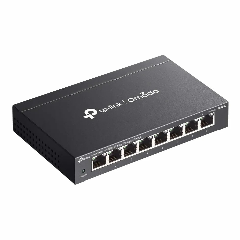 TP-Link ES208G 8-portowy Gigabit Ethernet Switch Easy Managed, montaż na biurku/ścianie, metalowa obudowa, QoS IGMP Snooping