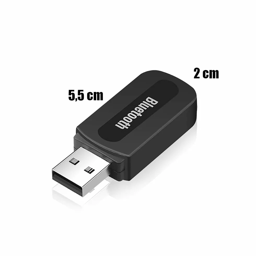 Retoo Adapter Bluetooth USB z kablem samochodowym AUX 3,5 mm i mikrofonem jako zestaw głośnomówiący do samochodu, bezprzewodowy odbiornik, kompatybilny z systemem Android, iOS, Home stereo, radio