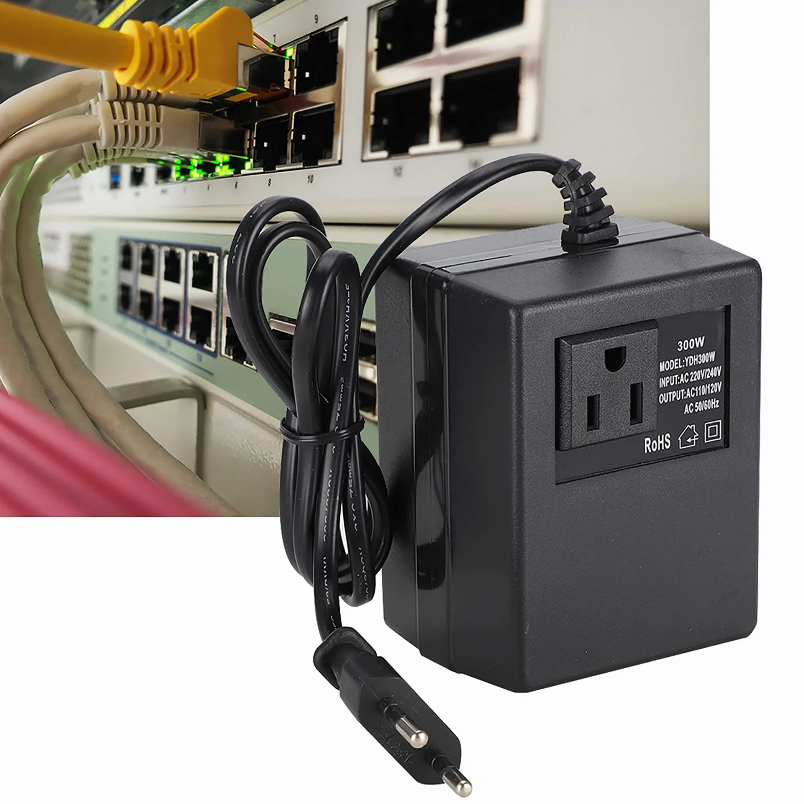 Transformator Mocy 300 W Przetwornica Napięcia AC 220 V do 110 V UE Adapter Wtyczki Kompaktowy Lekki Idealny Towarzysz W Podróży