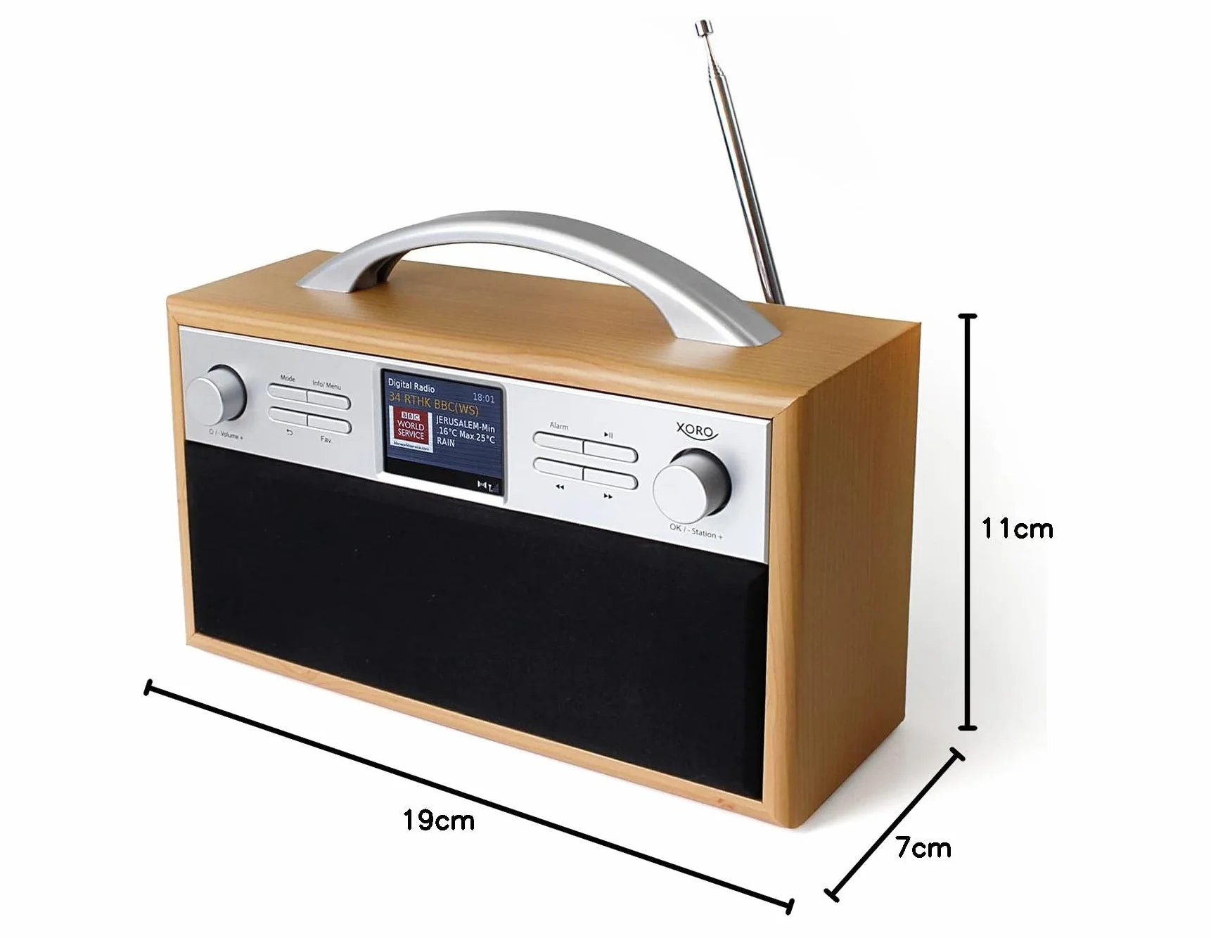 XORO DAB 250IR przenośne radio internetowe DAB+ FM Wi-Fi Bluetooth Spotify Connect 2,4"