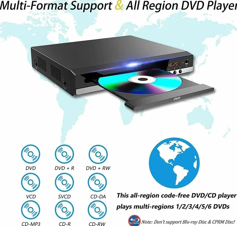Mini odtwarzacz DVD CD HDMI 1080P AV Dolby Digital USB