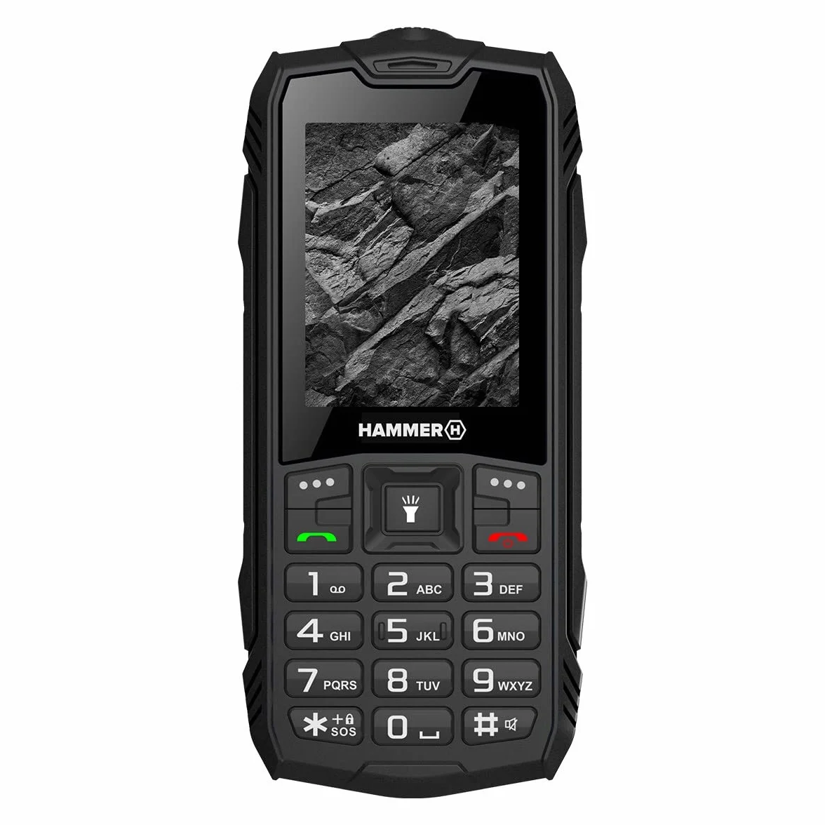 Hammer H Rock Ekran 2,4” wzmocniona konstrukcją latarka bateria 1800 mAh, telefon na budowę, warsztat, halę produkcyjną.