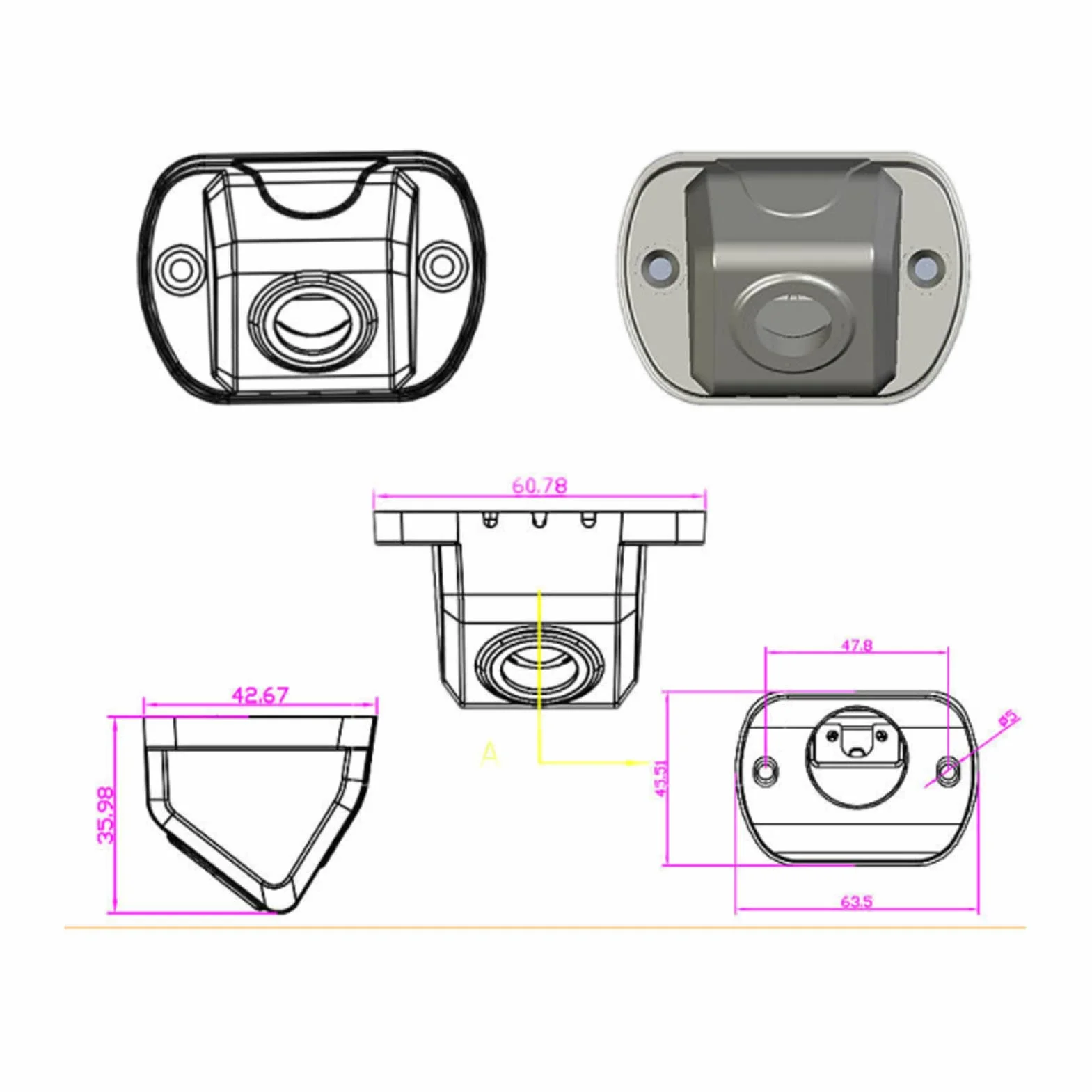 Kamera Boczna, Noktowizor 4-pinowa Kamera Cofania Wodoodporna Kamera Samochodowa Blind Spot IP68 z Widokiem z Boku do Autobusu RV Van Truck (-1610230021012)