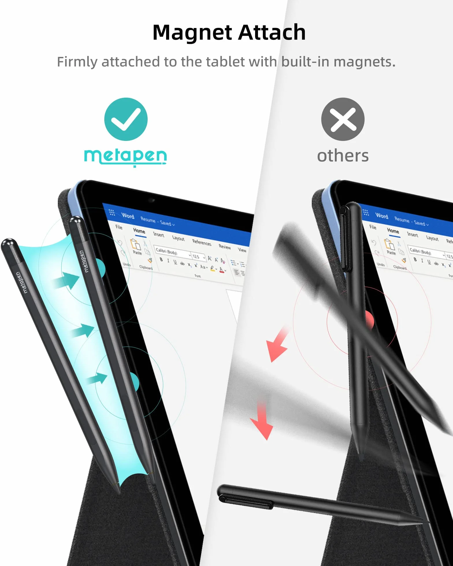 Metapen Stylus M1 do Microsoft Surface, 2-w-1 Przycisk i Szybkie Ładowanie na 300 h Pracy oraz Odrzucanie Dłoni – Rysik do Surface Pro X/9/8/7/6/5/4/3/Go 3/Studio 2/Book 3/Duo 2, ASUS VivoBook Flip
