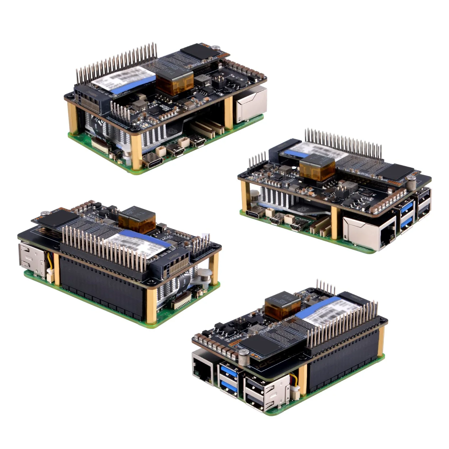 GeeekPi P33 M.2 NVME M-Key PoE + kapelusz dla Raspberry Pi 5, z OFICJALNĄ aktywną chłodnicą Raspberry Pi 5, obsługa M.2 NVMe SSD 2230 2242 2260 2280
