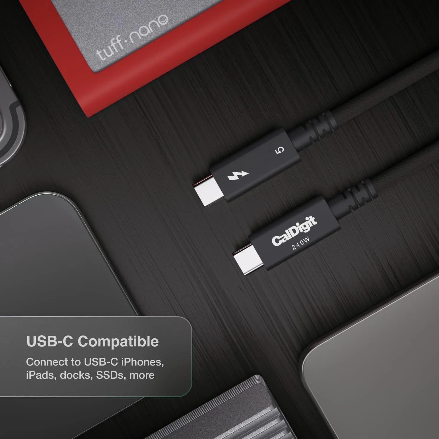 CalDigit Thunderbolt 5 (USB-C) kabel Pro (pleciony 1,0 m)