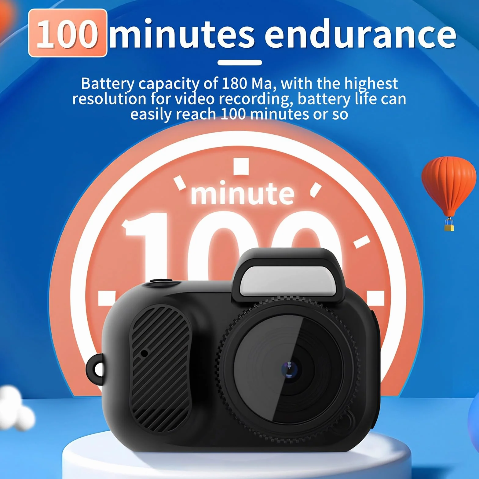 Mini Aparat Cyfrowy z Ekranem LCD Pełna rozdzielczość 1080P 2 MP 100 Minut Żywotność Baterii CMOS Mały Kompaktowy Przenośny Rejestrator Wideo z Paskiem na Nadgarstek