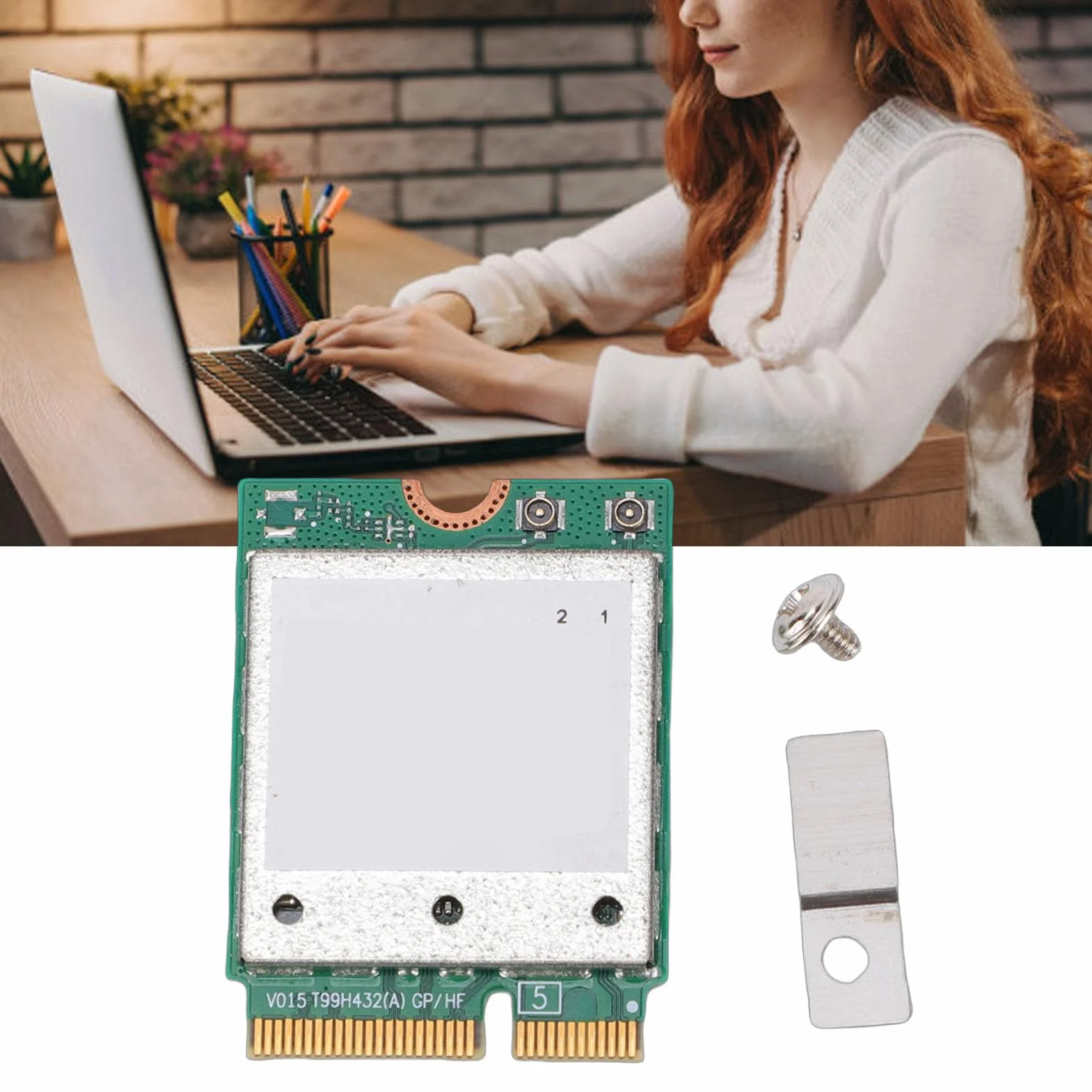 VBESTLIFE QCNCM865 Bezprzewodowa Karta Sieciowa WiFi 7, Interfejs M.2 5,8 Gb/s, Potrójne Pasmo 2,4 GHz 5 GHz 6, Modulacja 4K QAM, dla Laptopów Wins 11 PC