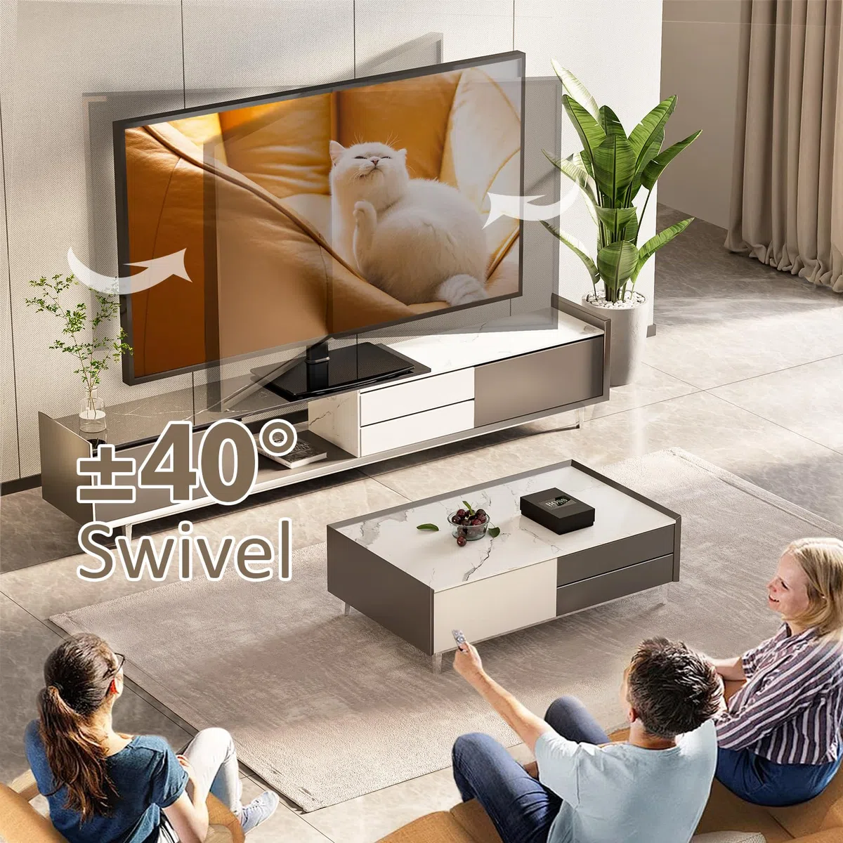Stojak na telewizory LCD/LED/plazmowe od 32 do 70 cali obrotowa regulacja wysokości