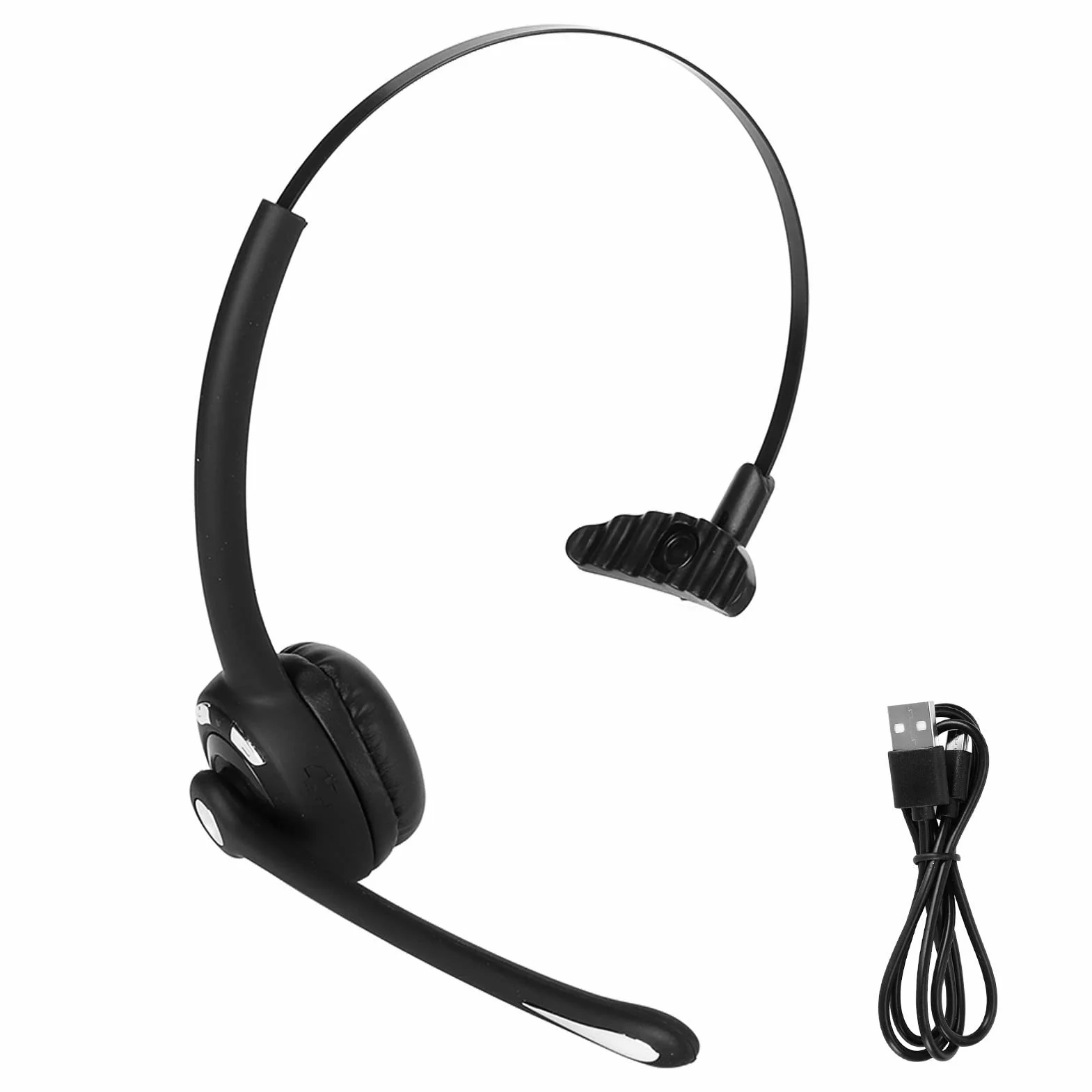 Telefoniczny Zestaw Słuchawkowy Bluetooth, Jedno Ucho HD Regulowany Mikrofon Bezprzewodowe Słuchawki Biznesowe Do Spotkania W Call Center
