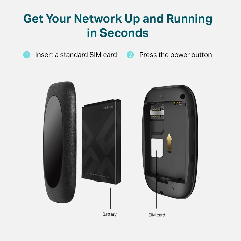 TP-Link M7200 | Przenośny Hotspot 4G LTE | Prędkość pobierania do 150 Mb/s | Obsługa do 10 urządzeń | Bateria 2000mAh | Plug & Play | Kompaktowy design