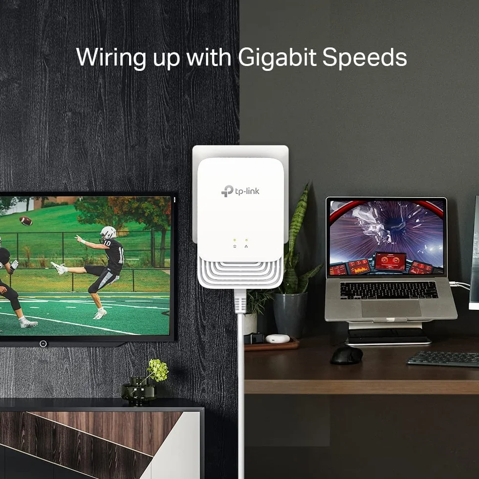 TP-Link PG1200 KIT, Zestaw Powerline G.hn1200, 1 port Gigabit Ethernet, Plug and Play, Transmisja danych przez sieć elektryczną do 300 m, Tryb oszczędzania energii, Stabilne połączenie bez kabli LAN