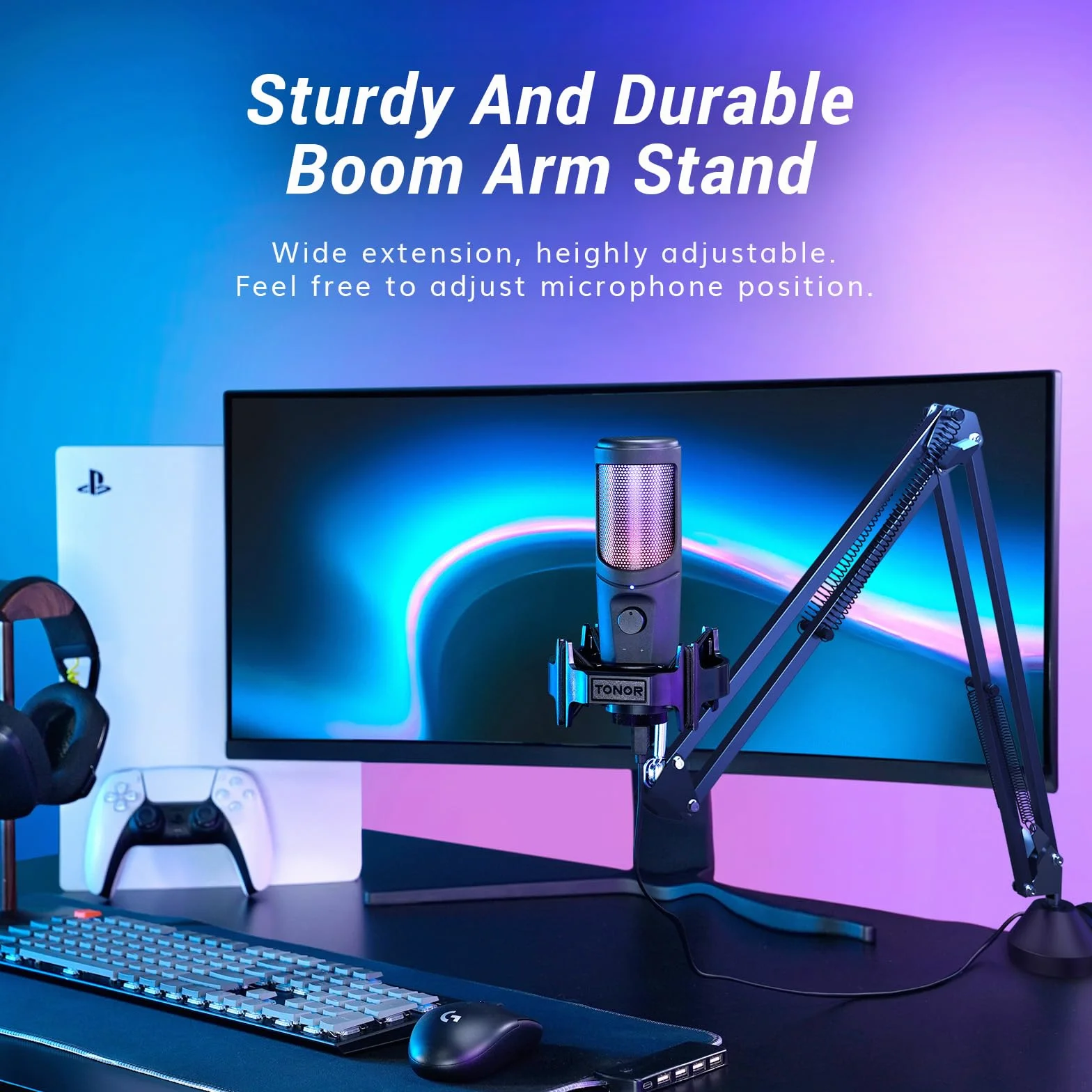 Mikrofon USB do gier, PC Streaming, Podcast Broadcasting, kondensatorowy dla graczy PS4/5, YouTube, Twitch, Studio, TC40