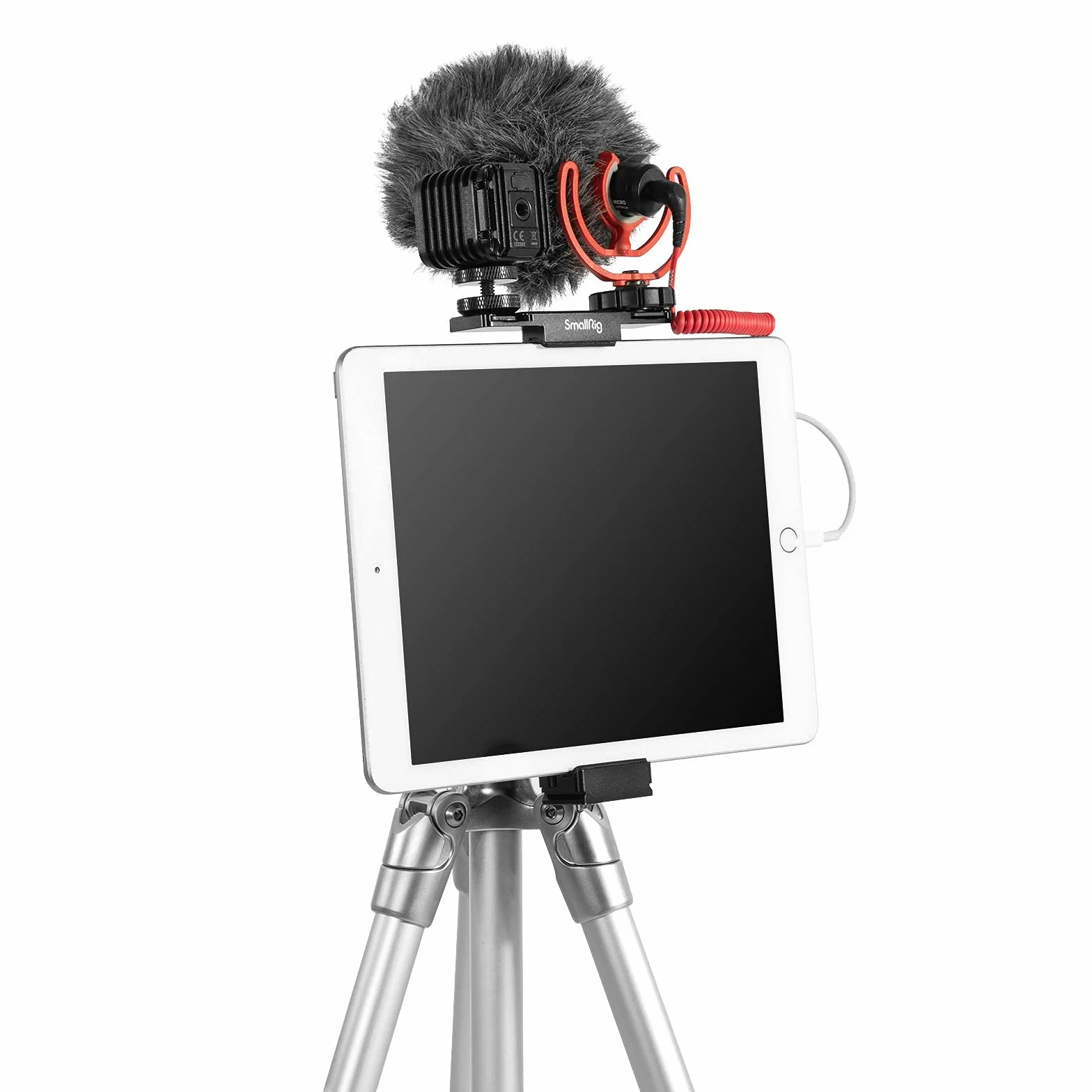 SMALLRIG 2930 metalowy uchwyt do statywu iPada, adapter monta?owy z 2 zimnymi butami, ?ruba 1/4", p?ytka do Acra, do iPad mini Air Pro Surface Pro (7,9 cala do 12,9 cala), uniwersalny zacisk tabletu