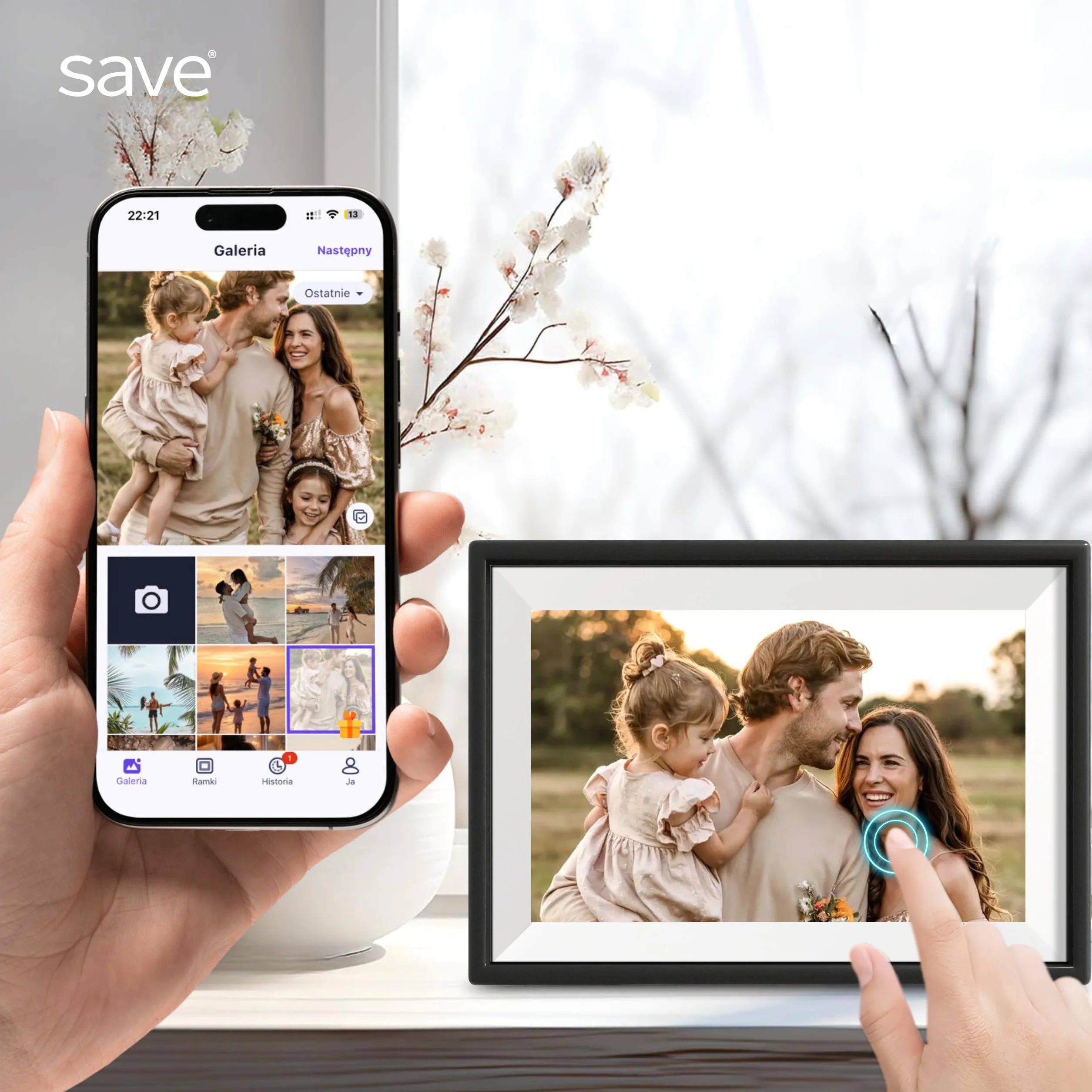 Cyfrowa ramka na zdjęcia Wi-Fi 10,1", ekran dotykowy HD IPS, dotykowy ekran, elektroniczna ramka na zdjęcia z pamięcią 16GB, automatyczne obracanie zdjęć, udostępnianie zdjęć filmów w dowolnym miejscu