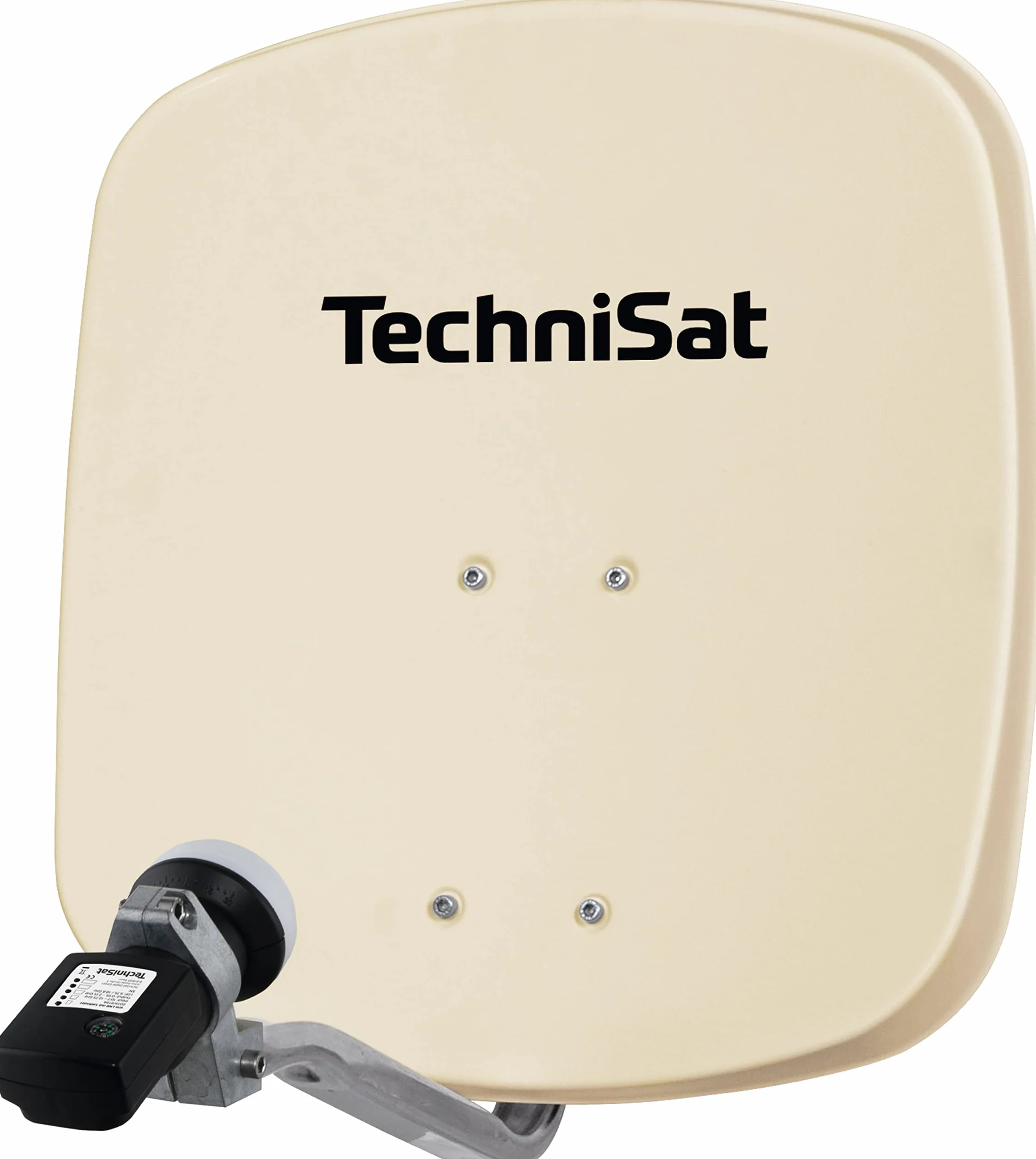 TechniSat DIGIDISH 45 - Antena satelitarna dla 1 abonenta (mały system satelitarny 45 cm - kompletny zestaw z uchwytem ściennym i anteną satelitarną V/H-LNB) beżowa