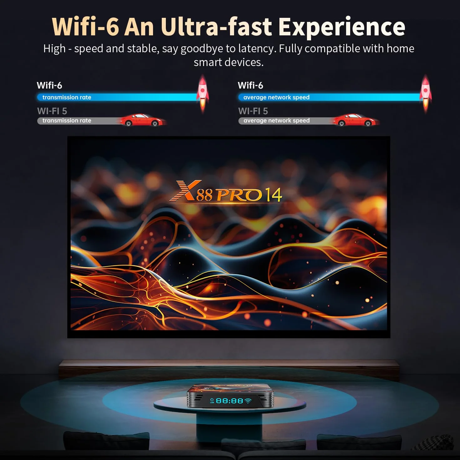 GREVA 8K Android 14.0 TV Box 2025, Android Box 2GB RAM 16GB ROM, Internet TV Box RK3518 Chipset z obsługą 2.4GHz/5.0GHz Dual WiFi6 HDR10 BT5.0 USB3.0 Ethernet LAN 3D HD Smart TV Box Bluetooth