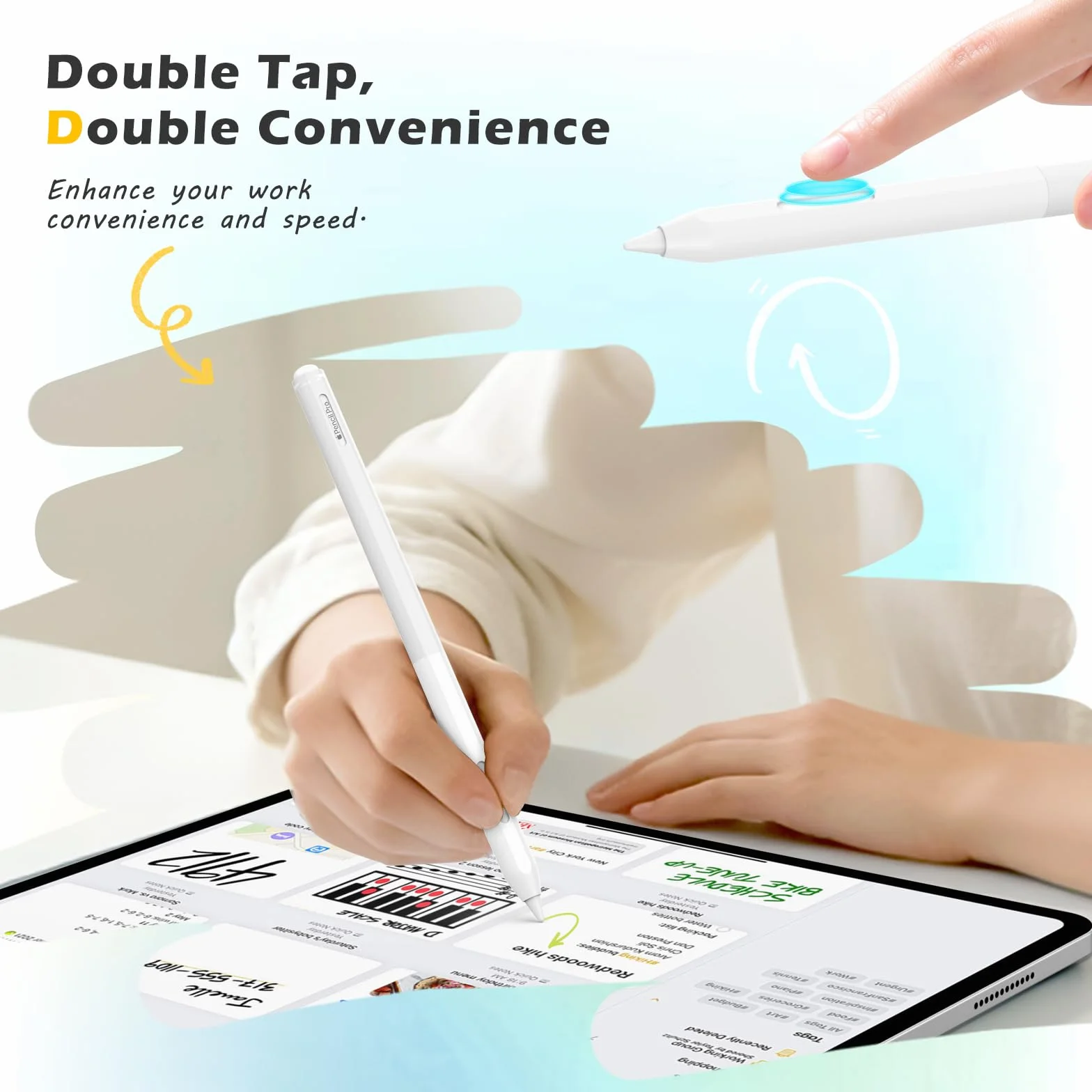 MoKo for Apple Pencil Pro Case, Apple Pencil 2nd Generation Silicone Case, Crystal Clear Case Holder Protective Cover Sleeve Compatible with iPad Pencil Pro and 2nd Generation Only, Crescent White