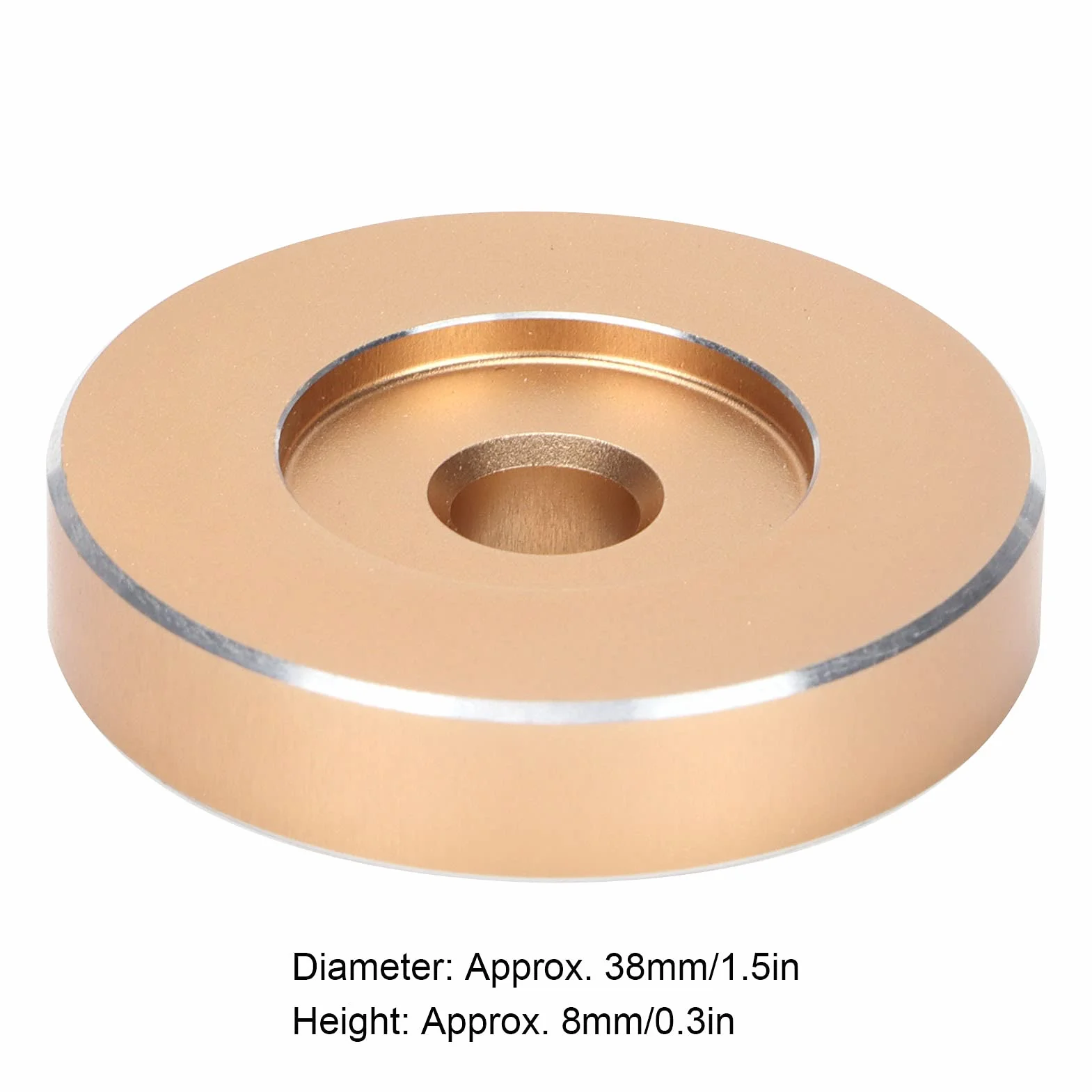Aluminiowy Adapter 45 Obr./min, 7-calowy do Płyt Winylowych, Gramofonowy Zaciskowy, do Większości Płyt z Dużymi Otworami (Złoto)