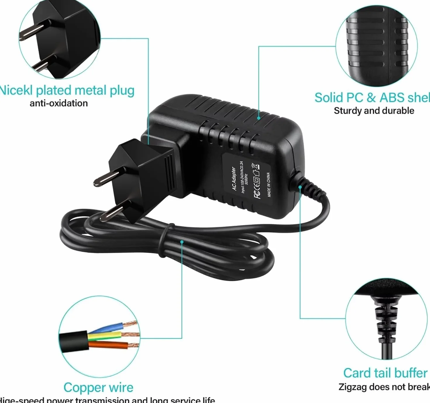 Guy-Tech Adapter 12 V 2 A AC/DC kompatybilny z Mustek A3 USB 600 Pro ScanExpress Scanner Pro A3USB1200 600 CP 600CP zasilacz płaski + wtyczka EU
