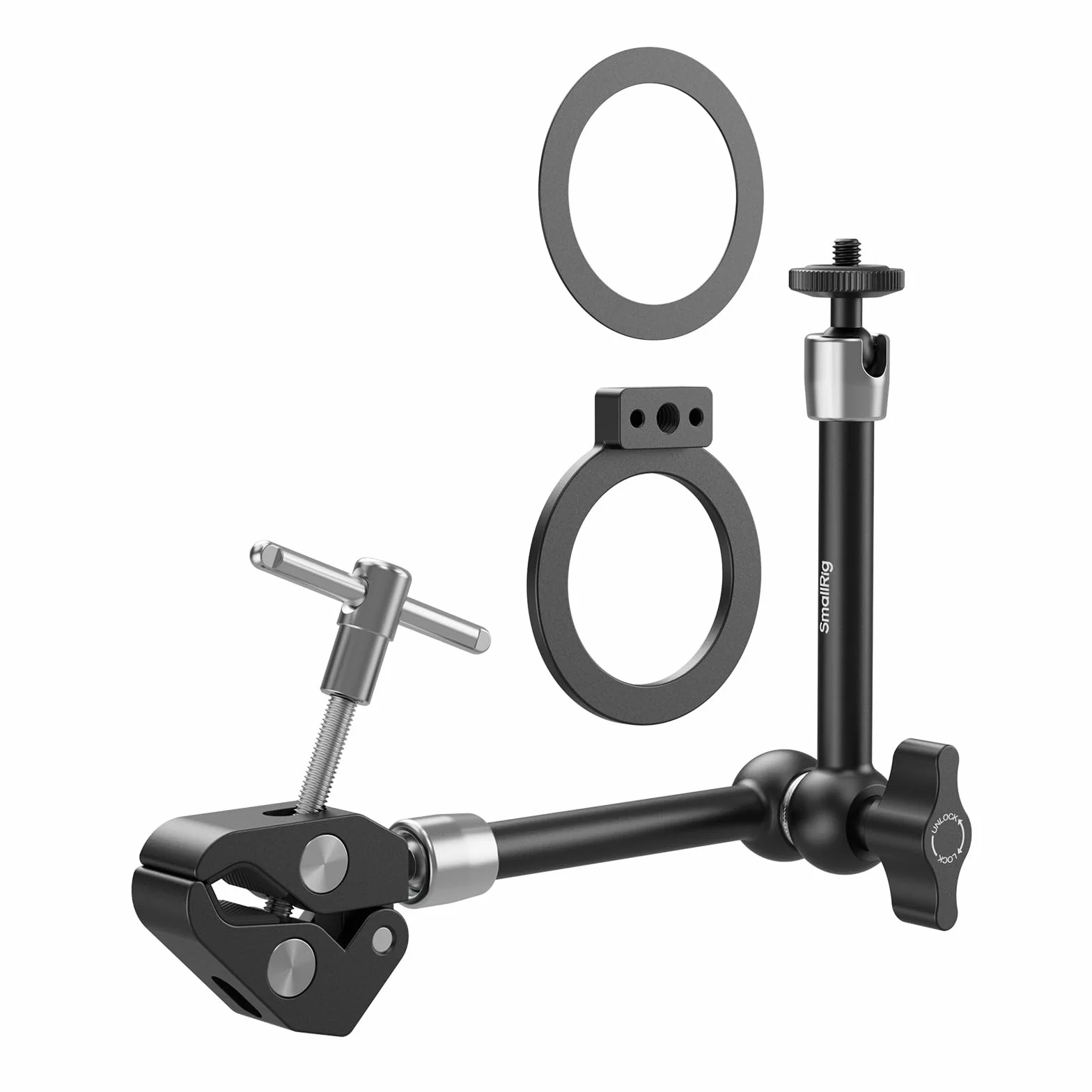 SMALLRIG Magic Arm 11 cali ze śrubą 1/4", uchwyt MagSafe, magnetyczny pierścień adaptacyjny do iPhone, Android, kamer - 5604