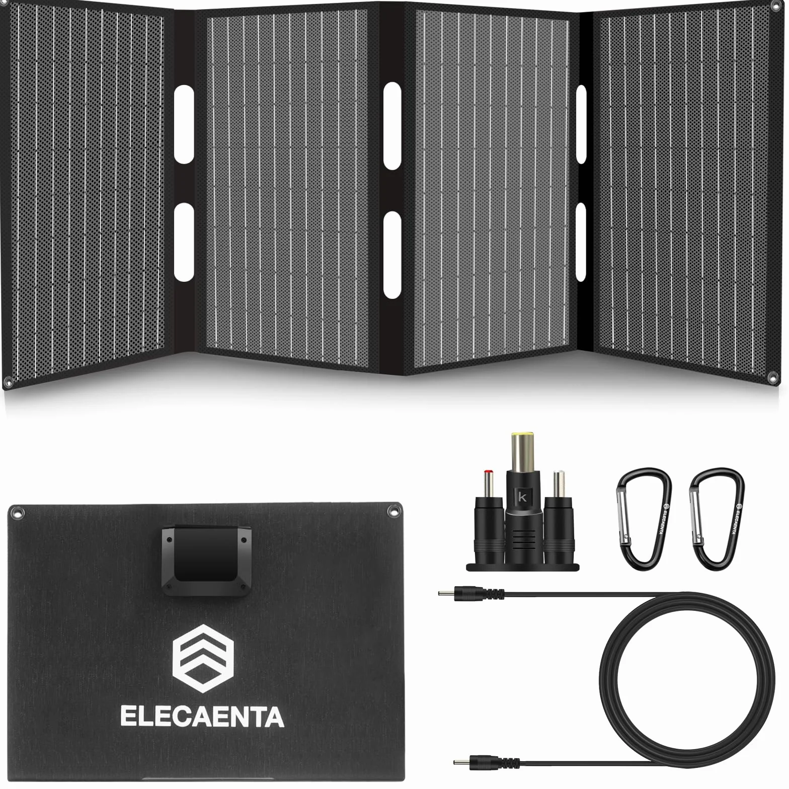 ELECAENTA 40W Składany Panel Słoneczny ETFE PD30W QC3.0 DC Ładowarka Solarna do Przenośnej Elektrowni