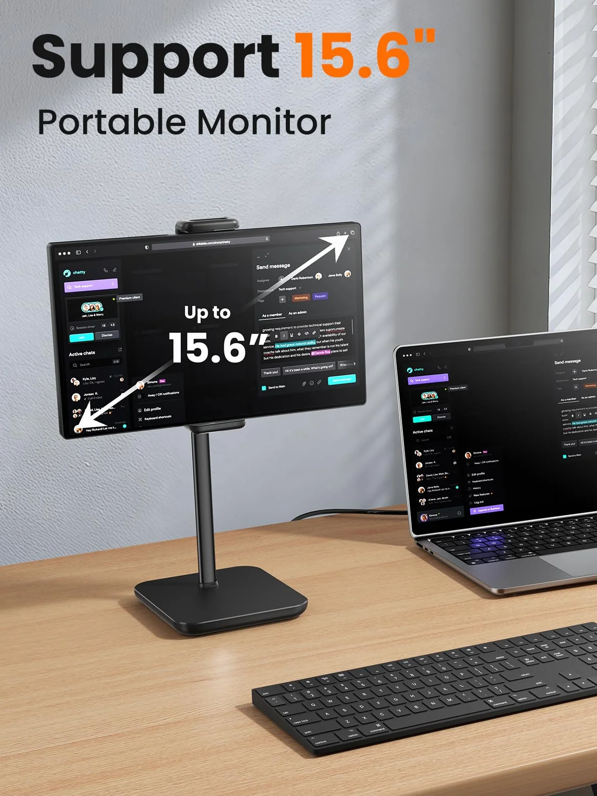 Regulowany stojak na iPada z wydłużeniem wysokości 21 ", 360 ° uchwyt tabletu obrotowego dla biurka, stojak na powierzchni, przenośny stojak na monitor z tabletami i smartfonami 4,7-15.6"