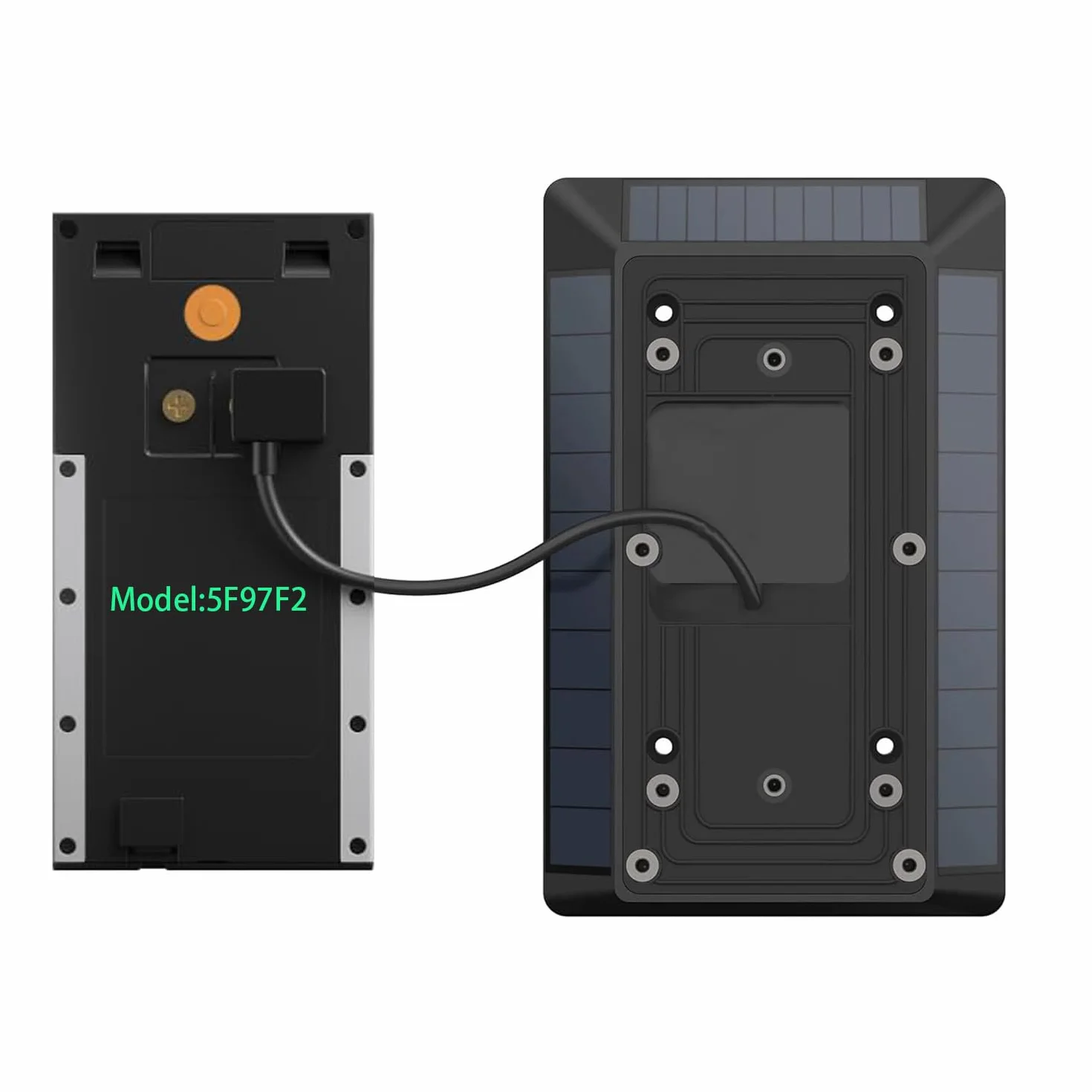 Ładowarka solarna kompatybilna z dzwonkiem do drzwi Ring Battery, port USB-C Video Doorbell, wersja 2024, czarna