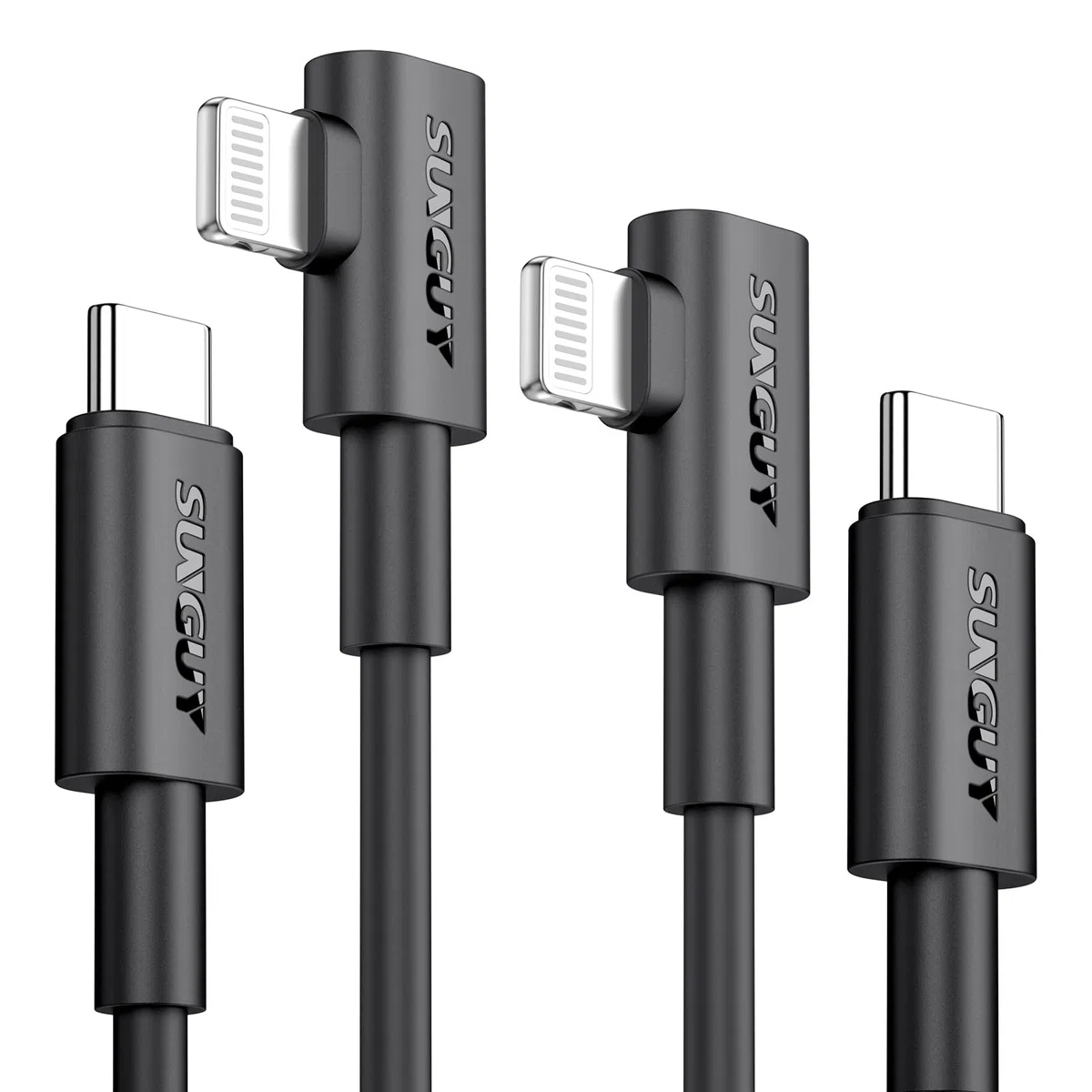 SUNGUY USB C do Lightning Kabel 0.3m, 2 Pakiet [Certyfikowany MFi] 20W iPhone Szybkie ładowanie Kabel 90 stopni USB C Lightning Kabel für iPhone 14/13/12/11 Pro Max Mini XR XS 8 7 6 5 Plus, CarPlay