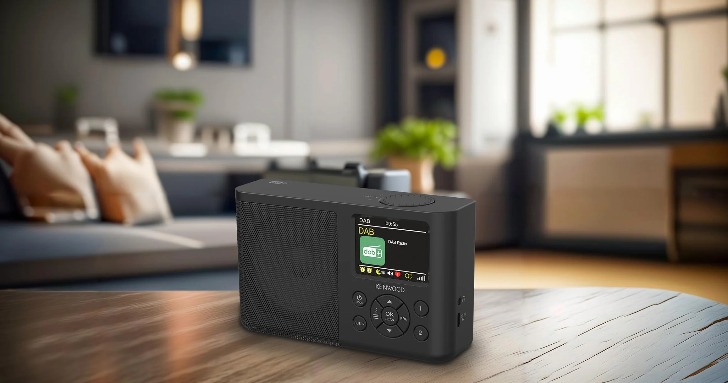 Kenwood CR-M33DAB-B przenośne radio DAB+ z Bluetooth, wbudowany akumulator litowo-jonowy i kolorowy wyświetlacz 6,1 cm, złącze ładowania USB-C, wyjście słuchawkowe (stereo), czarne