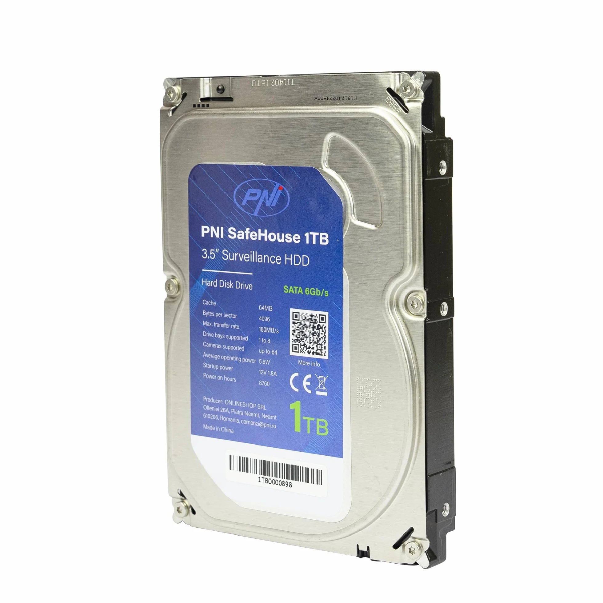 PNI Wewnętrzny dysk twardy SafeHouse 1 TB, 8.9 cm HDD, CCTV, 64 MB, do systemów nadzoru