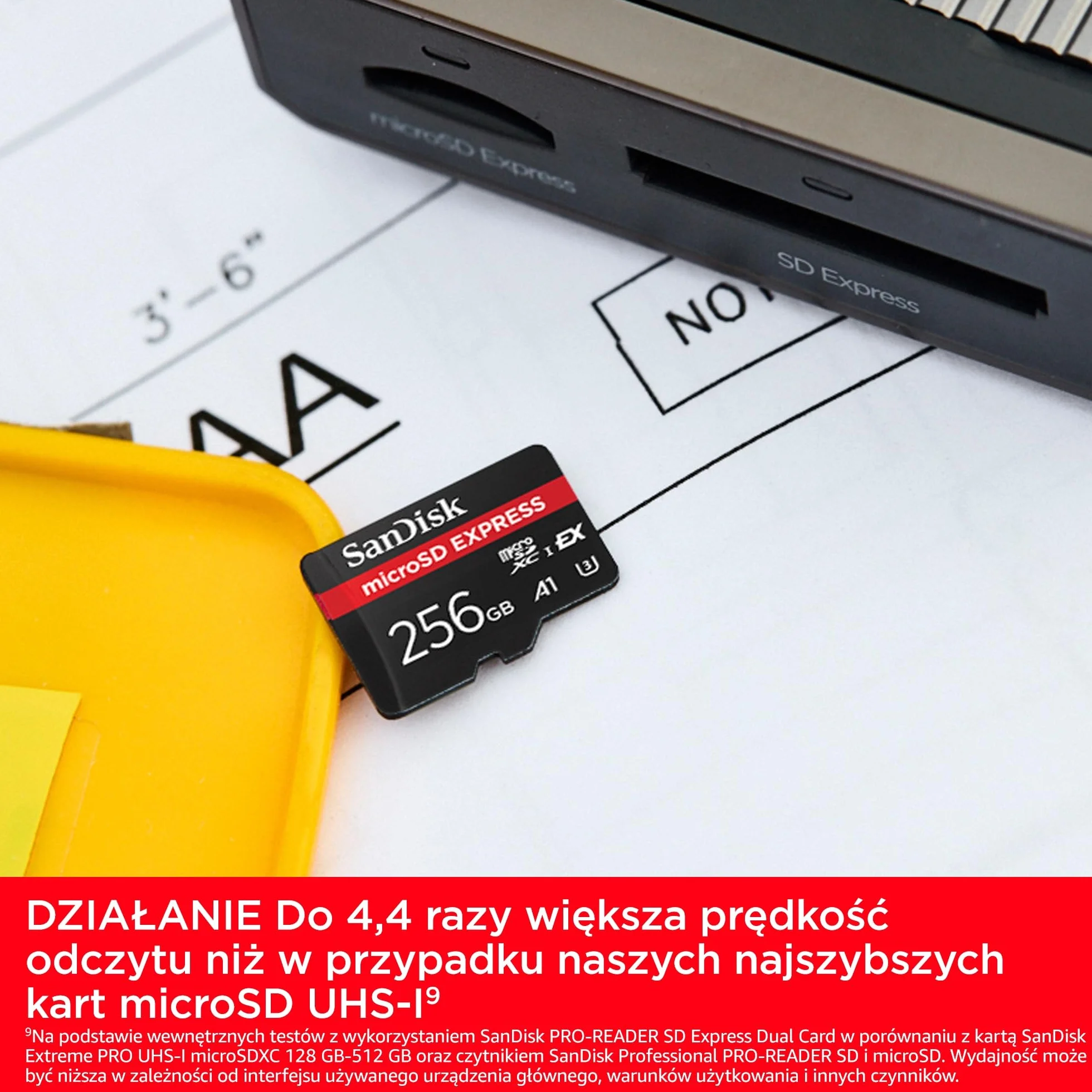 SanDisk MicroSD Express 256GB karta mSD odczyt 880 MB/s zapis 650 MB/s UHS-I U3 C10