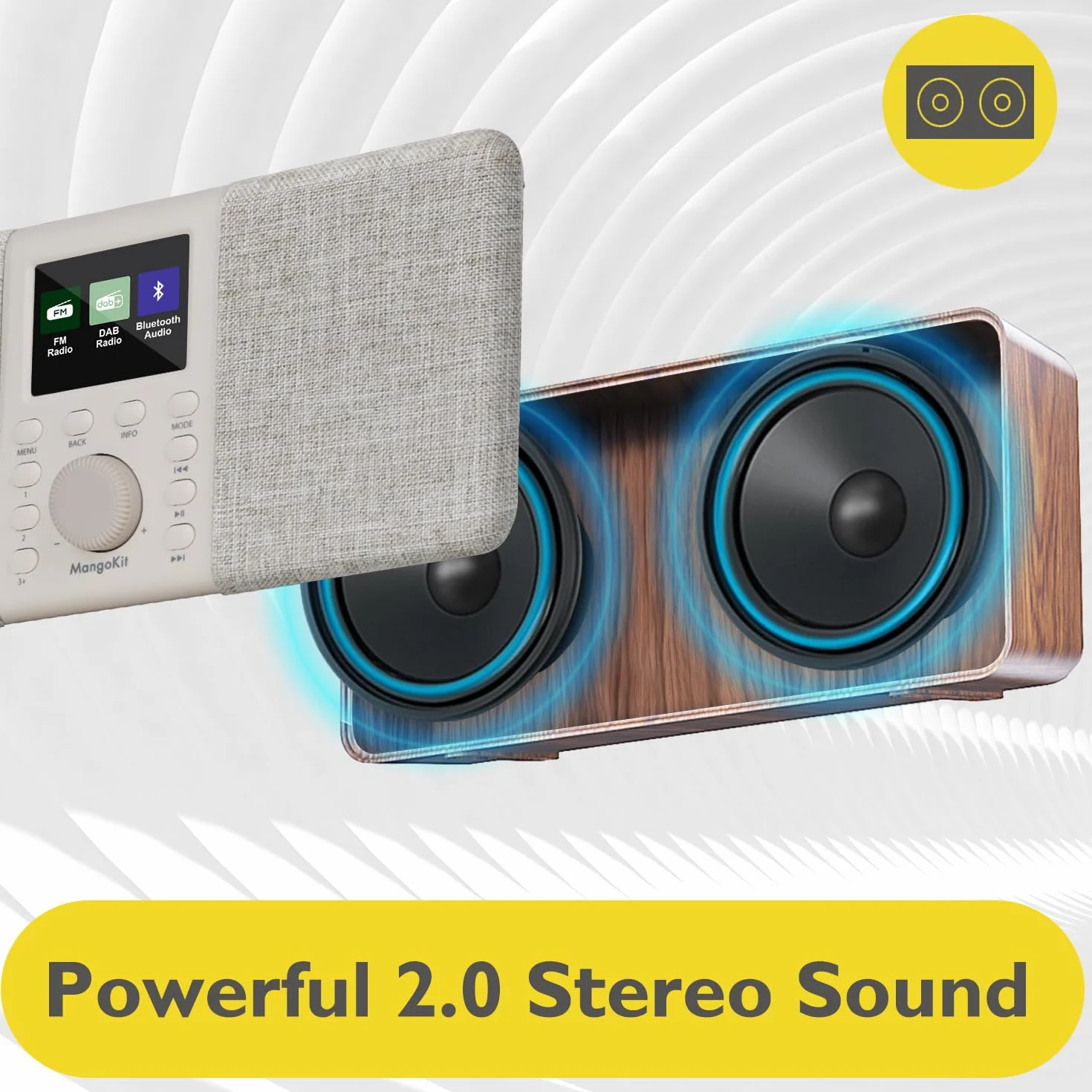MD5 Stereo DAB Radio orzech włoski