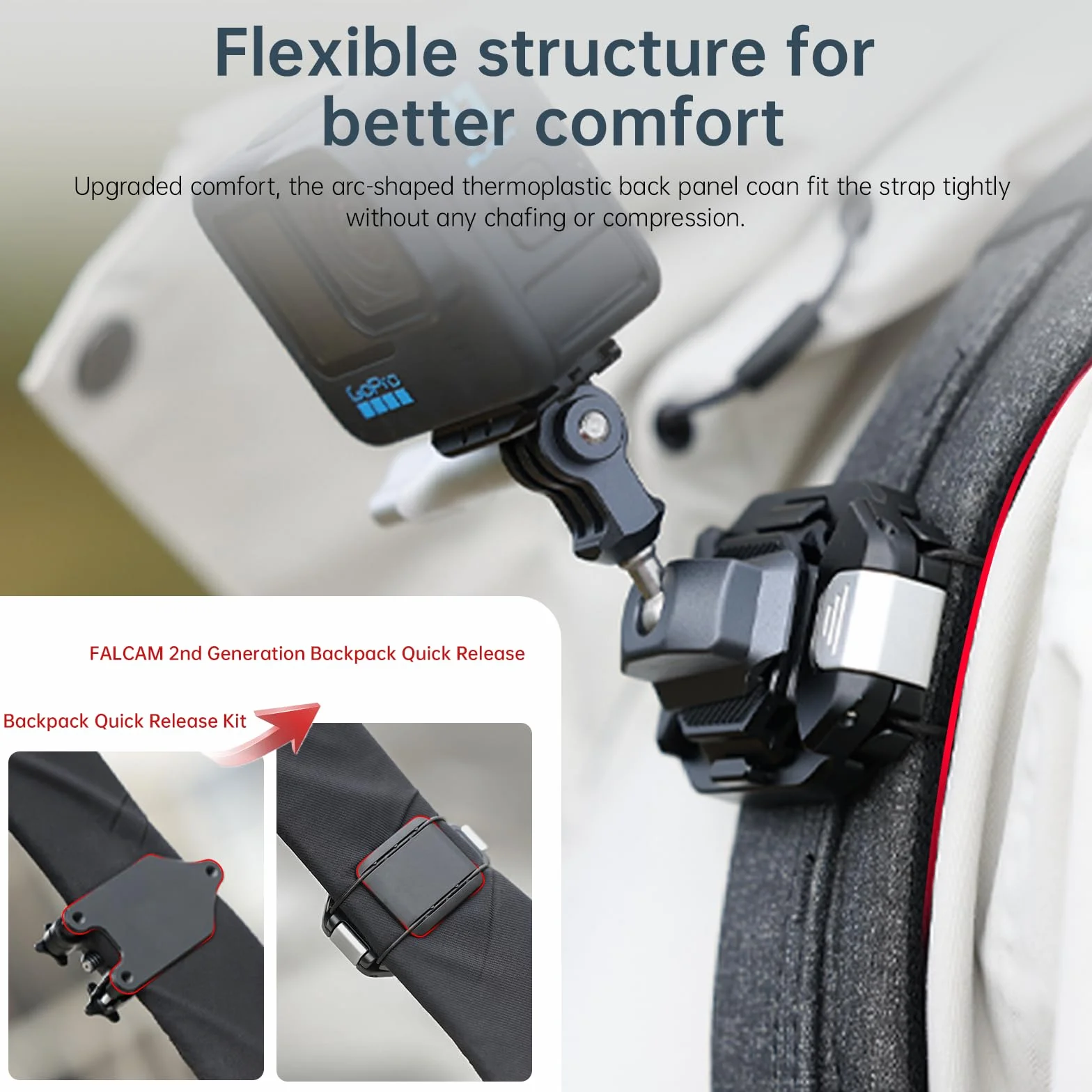 FALCAM F38 Kit Clip Camera V2, F38 klips plecak z płytą na plecak pasek na ramię i aparat F38B3803