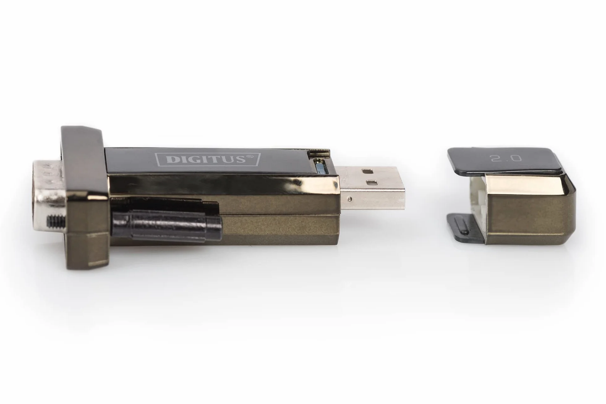 DIGITUS USB na adapter szeregowy - RS232 konwerter - USB 2.0 Typ-A do DSUB 9M - FTDI FT232RL chipset - wraz z kablem 80 cm