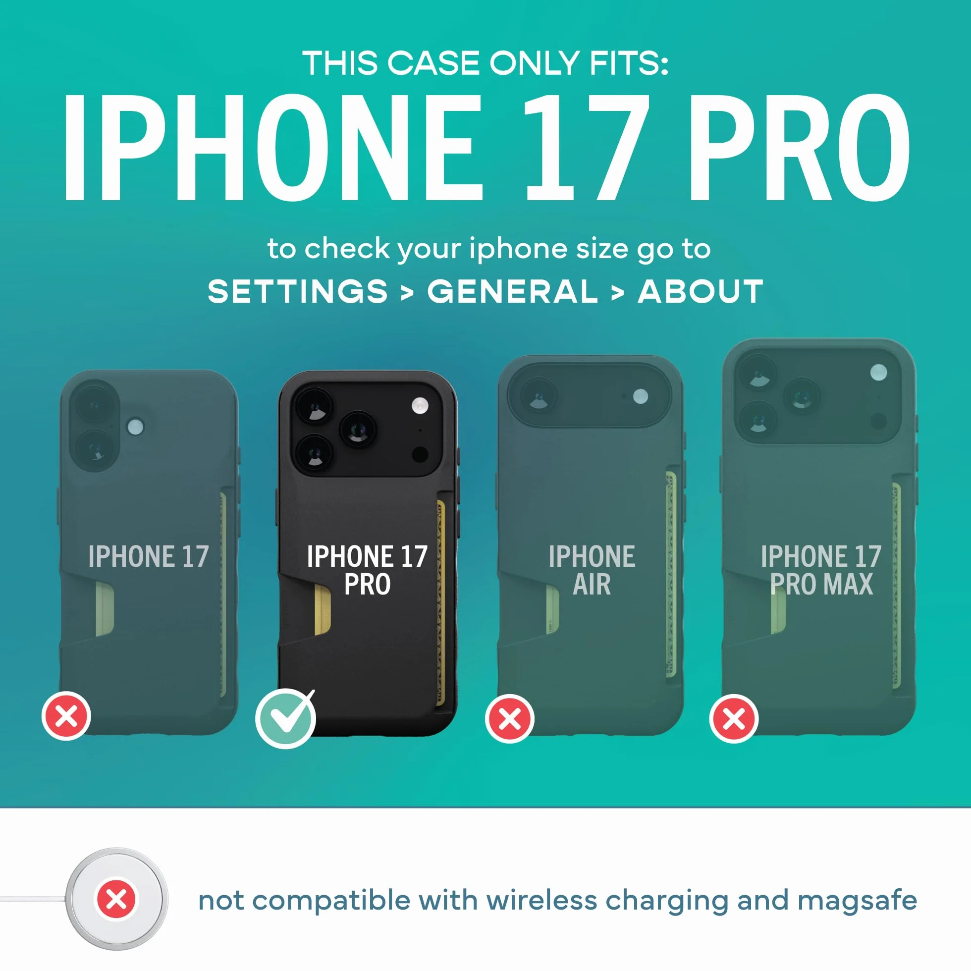 Smartish Etui portfelowe na iPhone'a 17 Pro - Wallet Slayer Vol. 1 [smukłe + ochronne] Etui na karty kredytowe - Testowane upadek z klapką ukryte etui na karty do Apple iPhone 17 Pro - bardzo kwiat