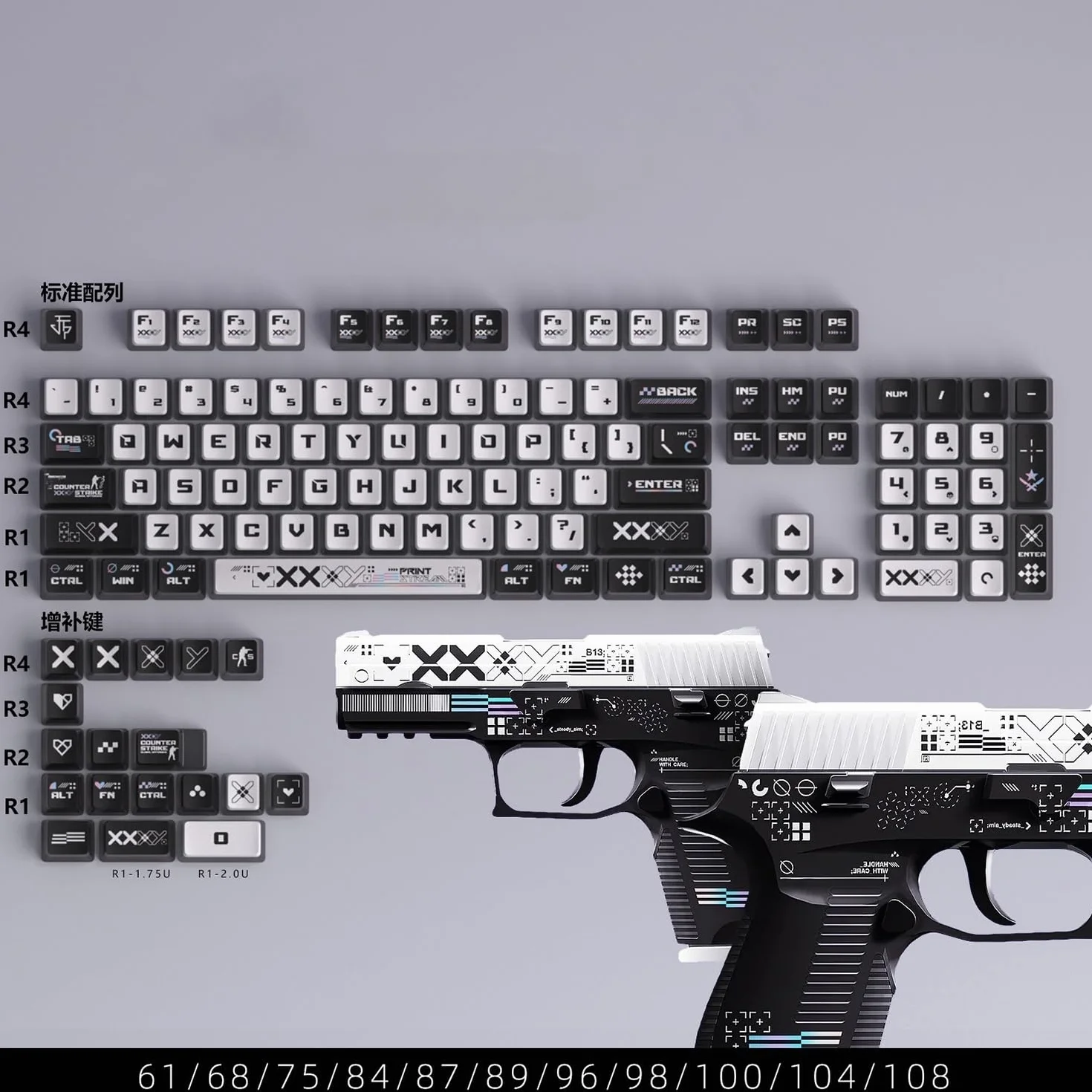 Ducky PrintStream Translucent Keycaps, Mechanical Gaming Keyboard CSGO OEM Profile PBT+PC Keycap
