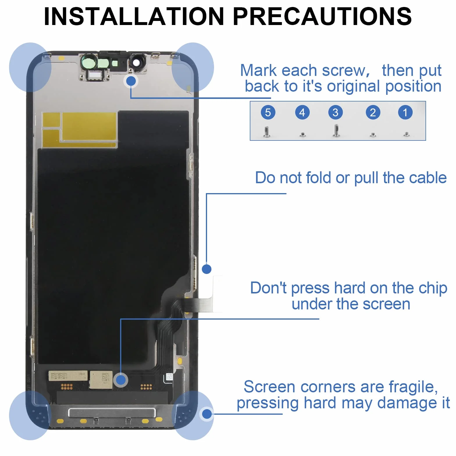 Dla iPhone 13 zamiennik ekranu dla iPhone 13 ekran LCD zamiennik A2633 wyświetlacz LCD A2482 dotykowy digitizer montaż A2631 A2634 A2635 (Incell nie oryginalny)