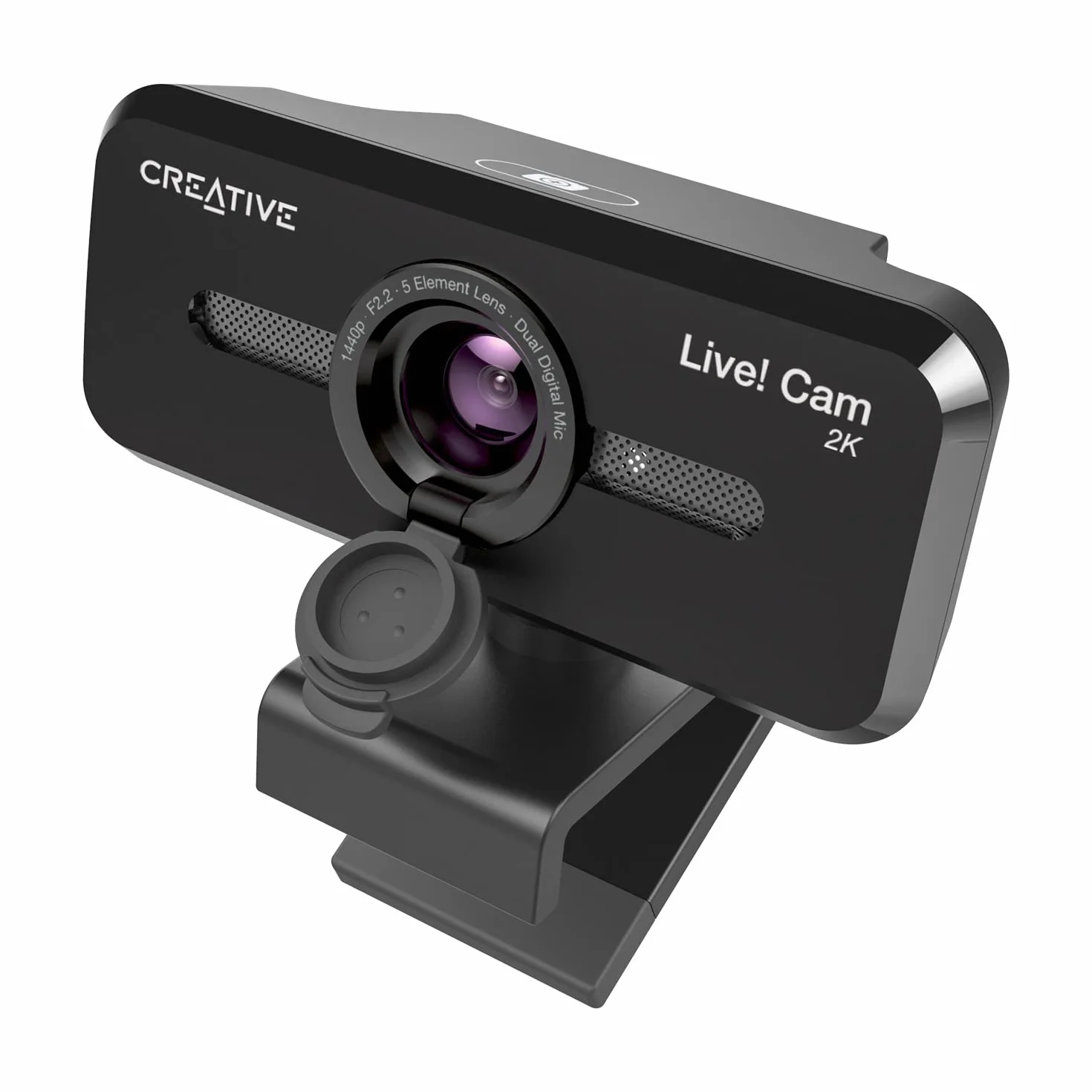 CREATIVE Live Sync V3 kamera internetowa 2K QHD USB z 4-krotnym zoomem cyfrowym i mikrofonami, 1080p HD, pole widzenia do 95°, osłona obiektywu, do PC i Mac