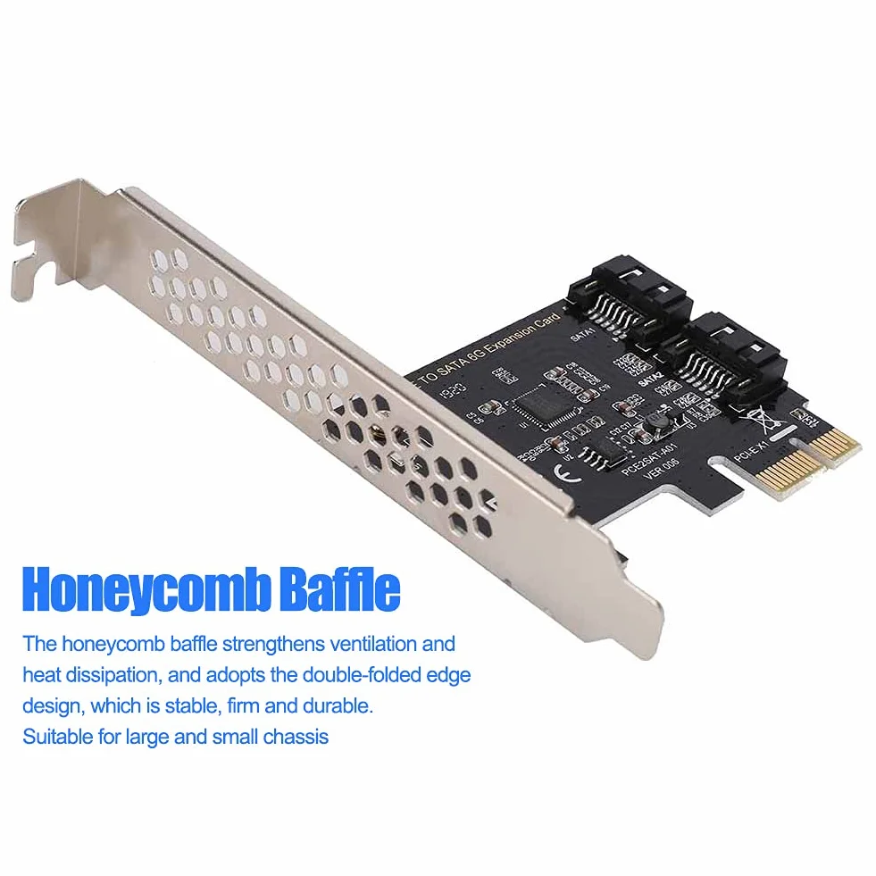 PCI Express SATA, karta kontrolera Richer-R PCI Express na SATA 3.0, 2-portowe karty rozszerzeń SATA III 6Gbps PCI-E (1X 4X 8X 16X) dla / 8 / XP / Server2003 / Linux itp.