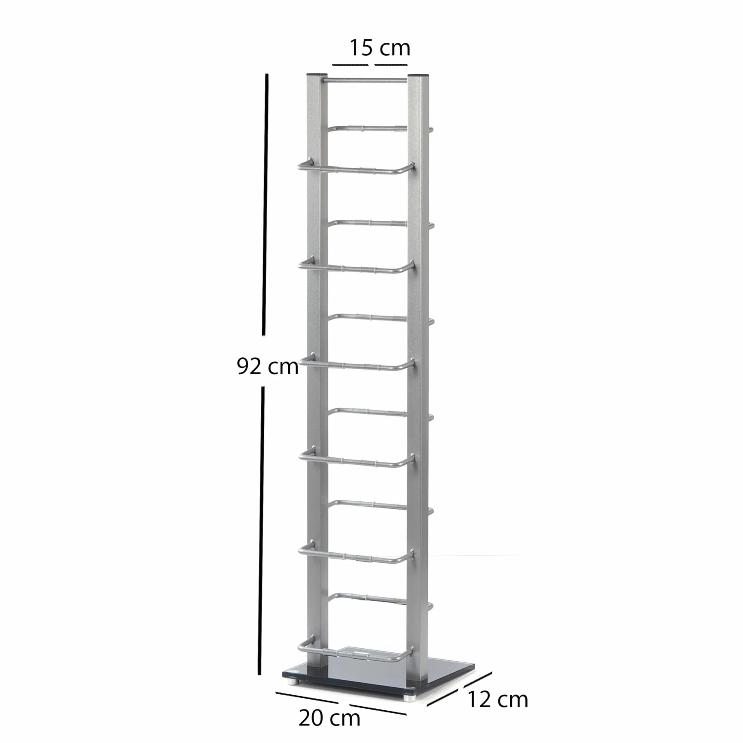 Regał na płyty CD Lounge Tower 92cm aluminium szkło