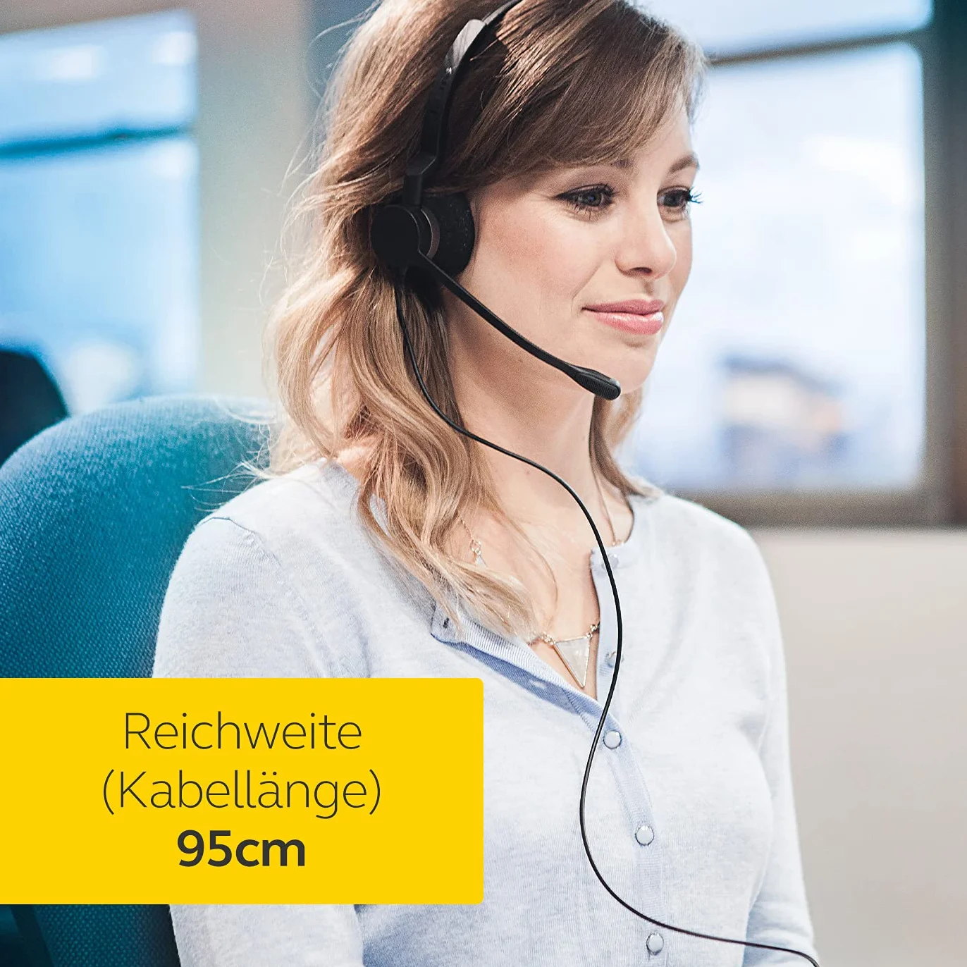 Jabra Biz 1500 Quick Disconnect On-Ear Stereo Headset - Corded Headphone with Noise-cancelling Microphone and Volume Spike Protection for Deskphones, Black