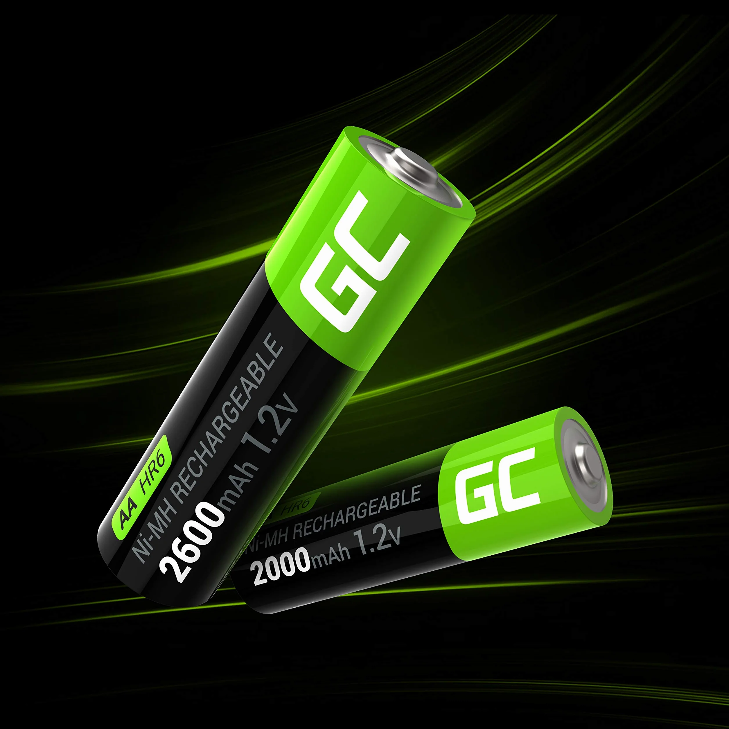 Green Cell 2x Akumulatory Paluszki AA R6 2000mAh Ni-MH – wysokiej jakości akumulatory niklowo-metalowo-wodorowe, ładowalne, trwałe i kompatybilne ze wszystkimi ładowarkami do AA