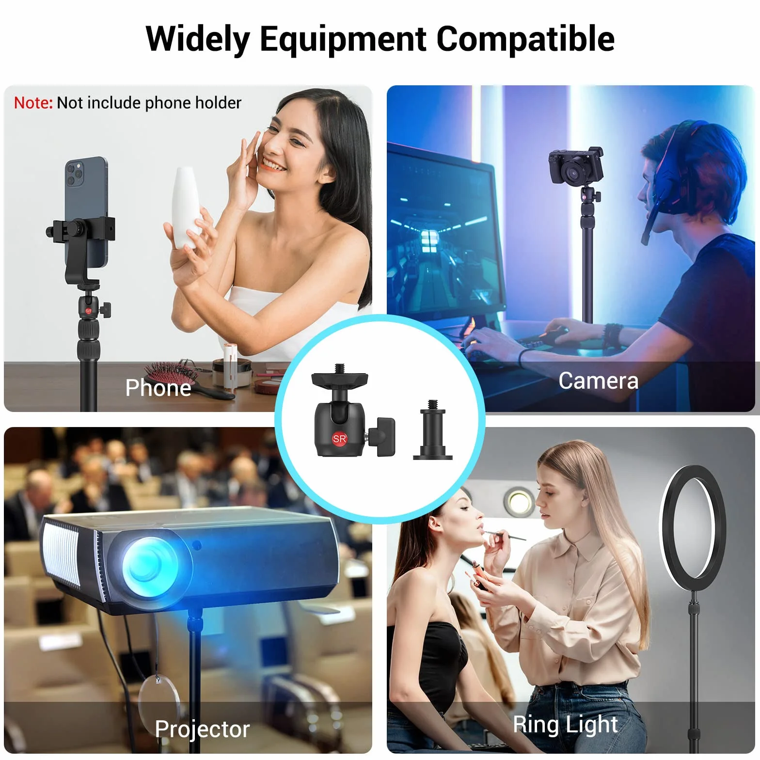 SMALLRIG Wybór 19"-39" Uchwyt na Biurko 2 PCS Stojak Stołowy z Głowicą Kulową 1/4", Zacisk Stołowy C do lustrzanki cyfrowej, Lampa Pierścieniowa, Transmisja Strumieniowa na żywo - 3883
