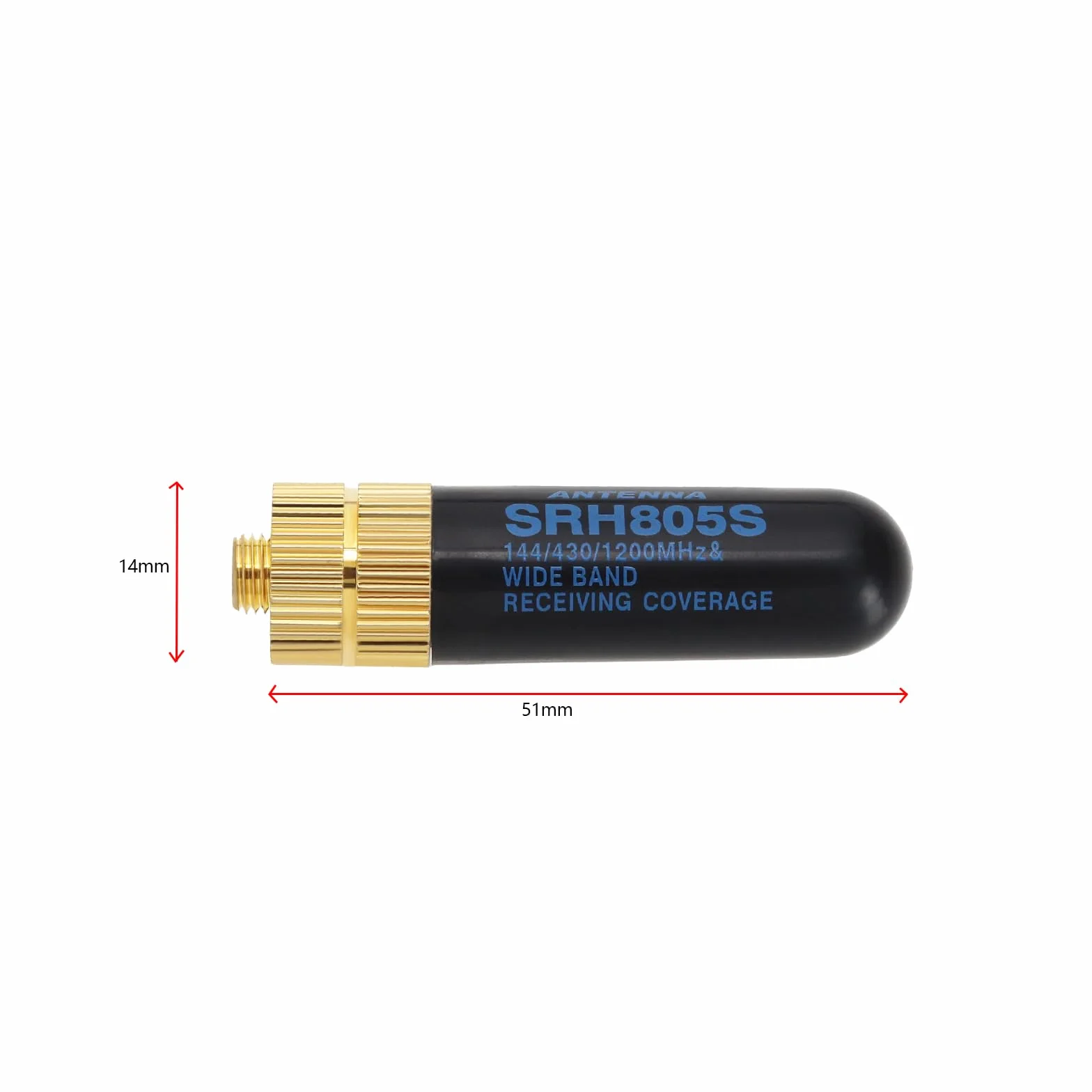 OTOTEC 2 szt. radia SRH805S SMA-F żeńska antena kulowa 144/430/1200 MHz antena Walkie Talkie dwupasmowa kompatybilna z Baofeng GT-3 UV-5R BF-888s radio 51 x 14 mm, czarna