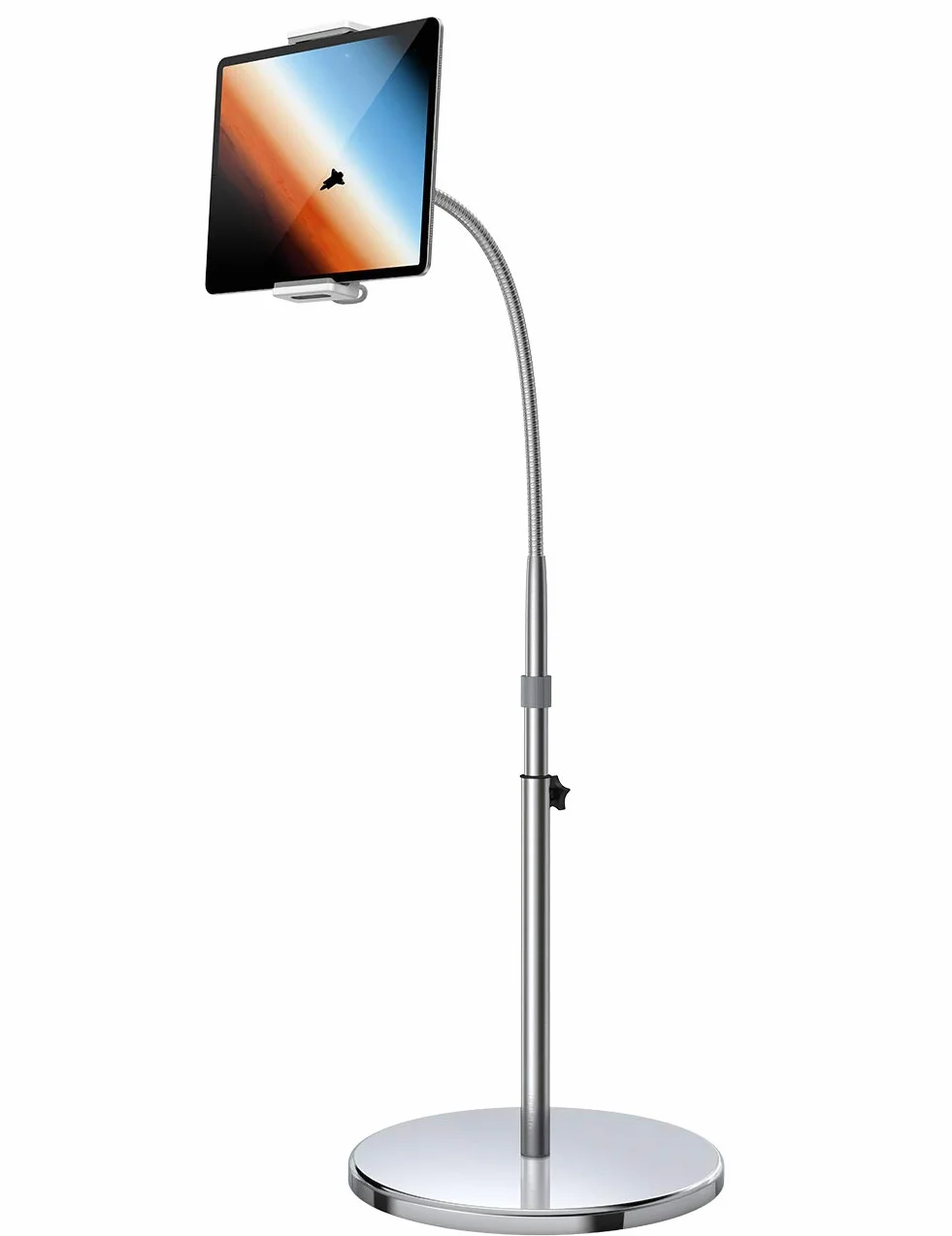 Lamicall Stojak podłogowy na tablet, uchwyt na tablet - uchwyt na gęsią szyję z regulowaną wysokością i stabilną podstawą 4,8 kg, zgodny z iPad Pro 12.9, iPad Air mini 2, 3, 4, 5, tablet 4,7"-13"