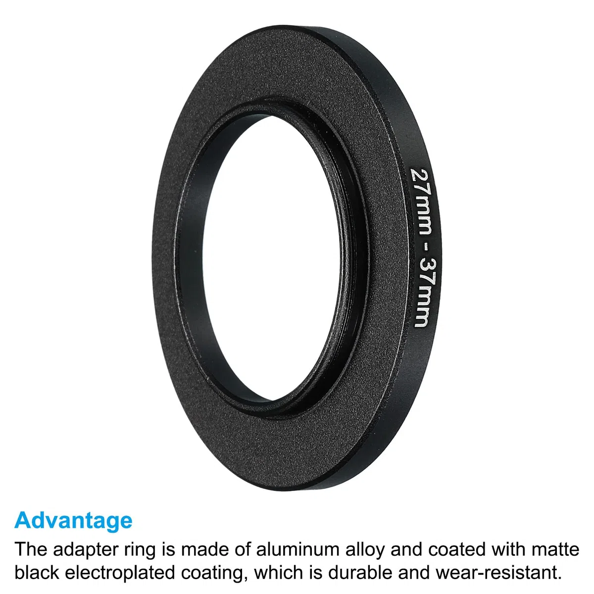 PATIKIL Metalowy pierścień Step Up 27 mm-37 mm, adapter filtra obiektywu aparatu, pierścień aluminiowy filtr adapter pierścień do osłony obiektywu aparatu, czarny